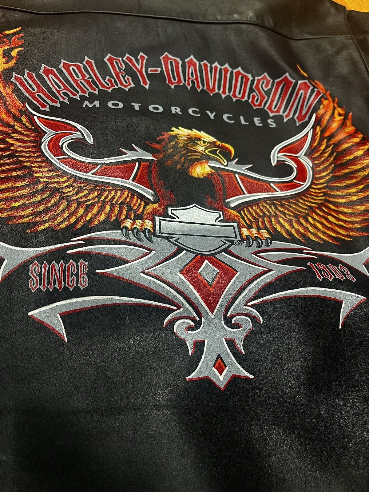 Harley Davidson RARE vintage HARLEY DAVIDSON hand painted eagle Size US L / EU 52-54 / 3 - 1 Thumbnail