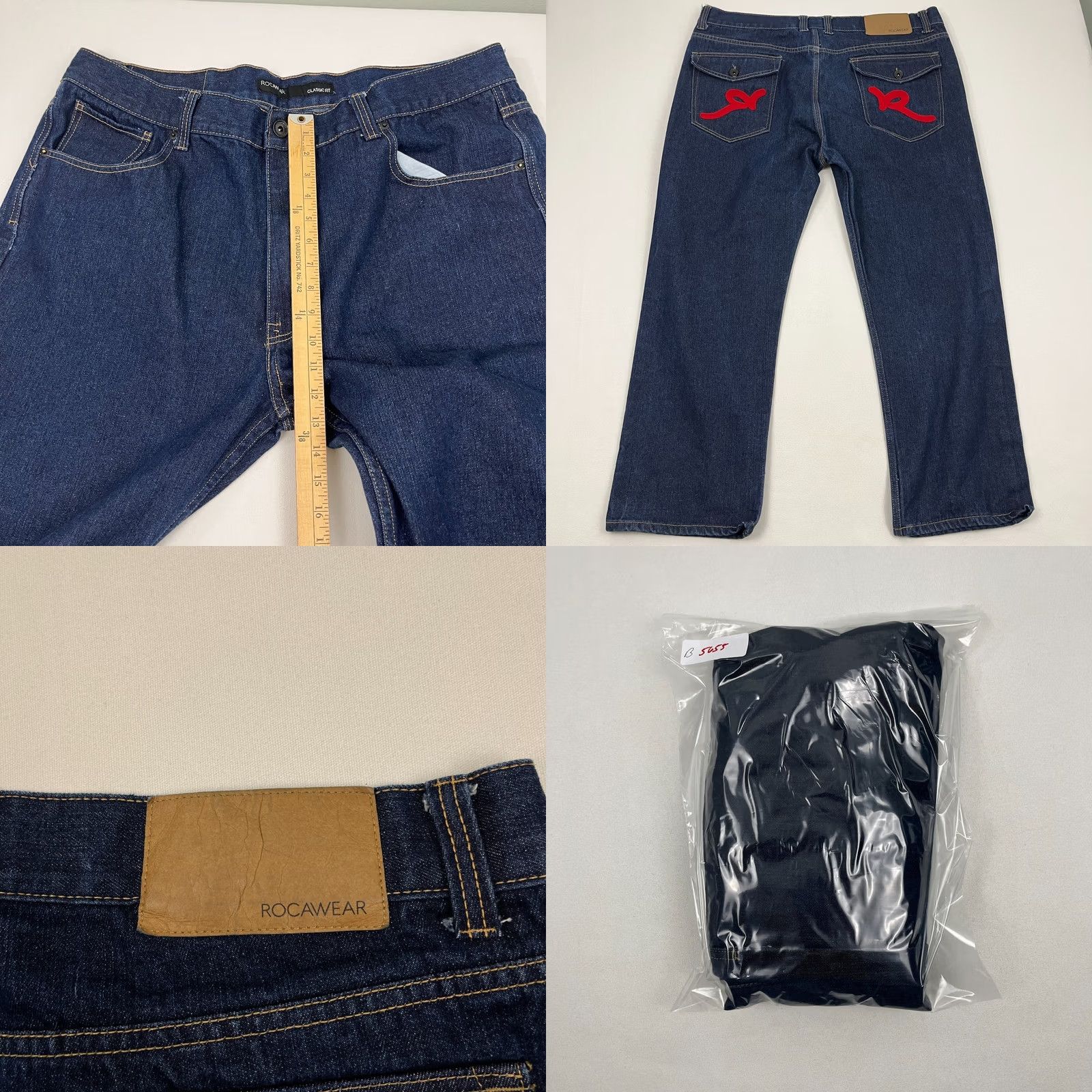 Rocawear Rocawear Jeans Mens 42 x 29 Blue Dark Wash Denim Skater Hip Hop Embroidered Y2K Rock Retro Grunge Style Jeans Mens Size US 42 / EU 58 - 8 Thumbnail