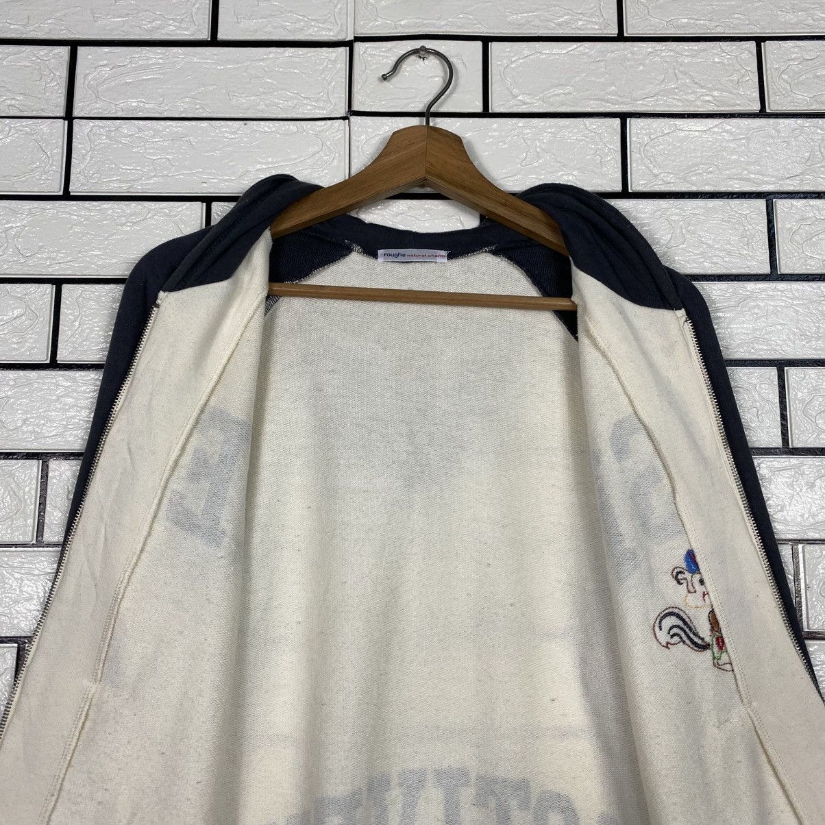 Japanese Brand 📌Vintage Zipper Hoodie Rough Union Made Big Logo Size US M / EU 48-50 / 2 - 18 Thumbnail