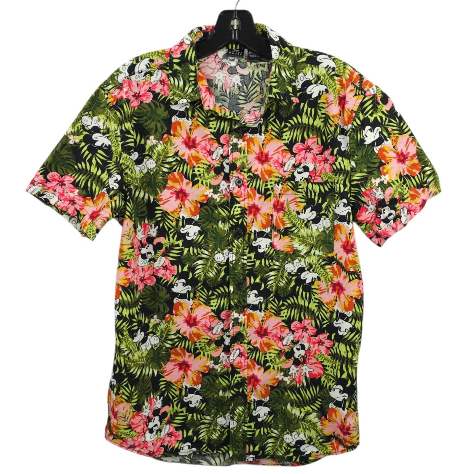 Disney Disney Mickey Mouse Button Down Shirt Small Tropical Floral Size US S / EU 44-46 / 1 - 2 Thumbnail