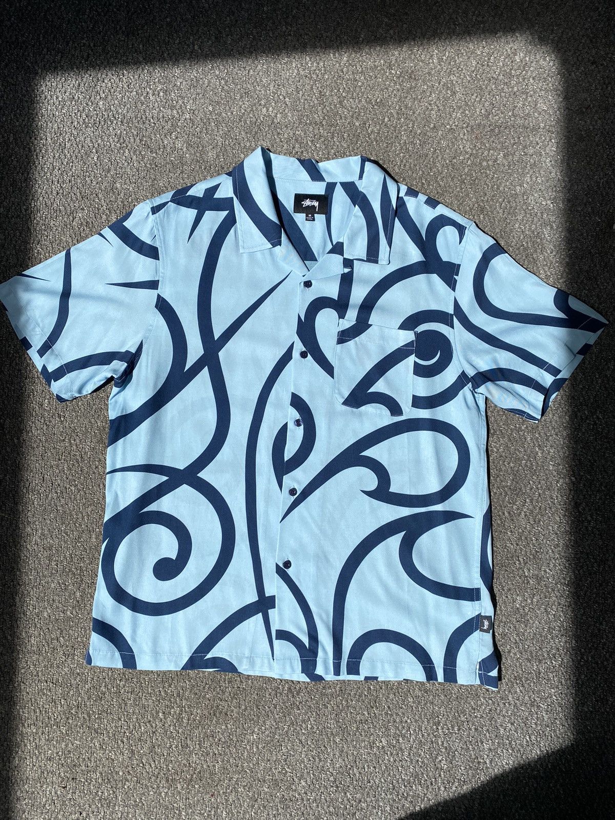 Stussy Stussy Tribal Pattern Camp Collar Button Up Shirt | Grailed
