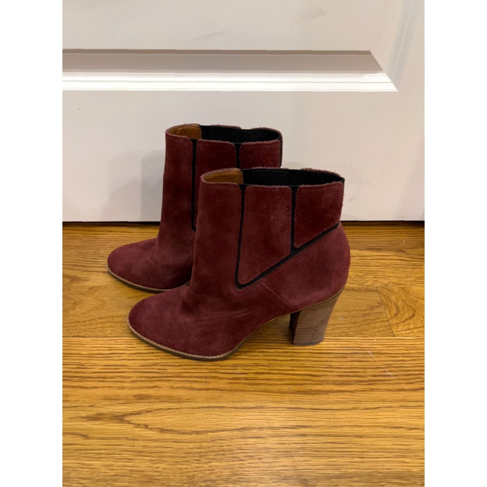 Lucky Brand VINTAGE Lucky Brand Women's Ankle Boot Suede Leather Boho Maldeev Maroon Size 10M High Heel Size US 10 / IT 40 - 2 Thumbnail