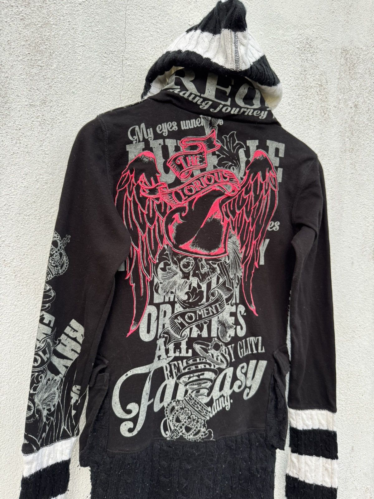 Le Grande Bleu (L.G.B.) Japanese Anarchy Fur Grunge Punk lgb Styled Gothic Hoodie Size US M / EU 48-50 / 2 - 4 Thumbnail