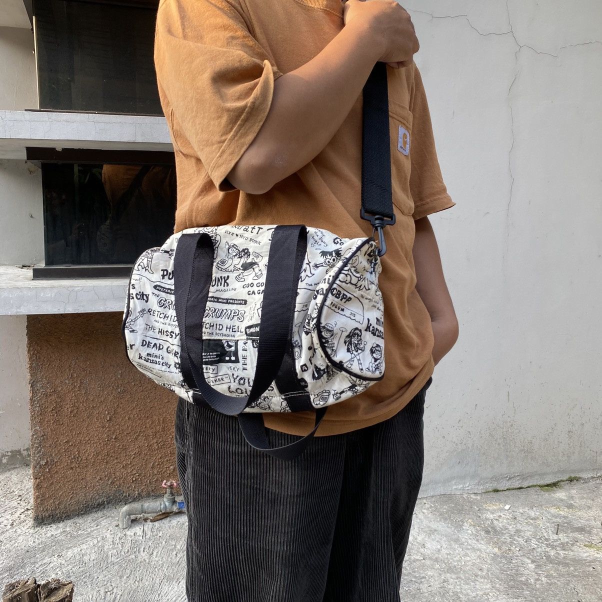Hysteric Glamour Hysteric Glamour Matt NY PUNK Allover Duffle Sling Bag Size ONE SIZE - 12 Thumbnail