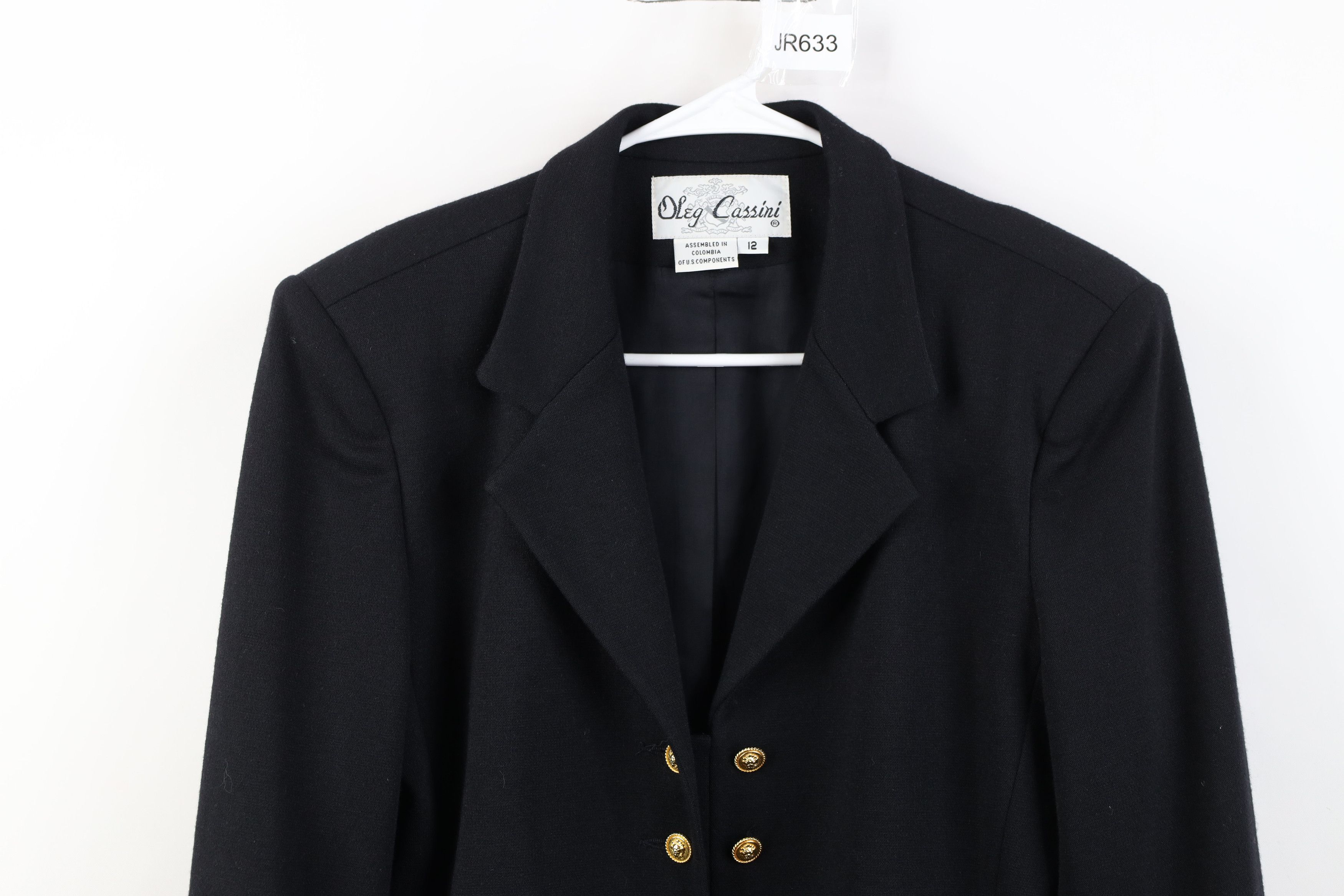 Oleg Cassini Vintage 80s 90s Oleg Cassini Breasted Military Blazer Jacket Size XL / US 12-14 / IT 48-50 - 2 Thumbnail