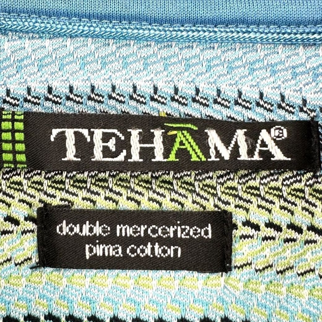 Vintage VINTAGE Tehama Shirt Polo Mens XL Blue Green Striped Pima Cotton Knit Rugby Outdoor Casual Size US XL / EU 56 / 4 - 4 Thumbnail