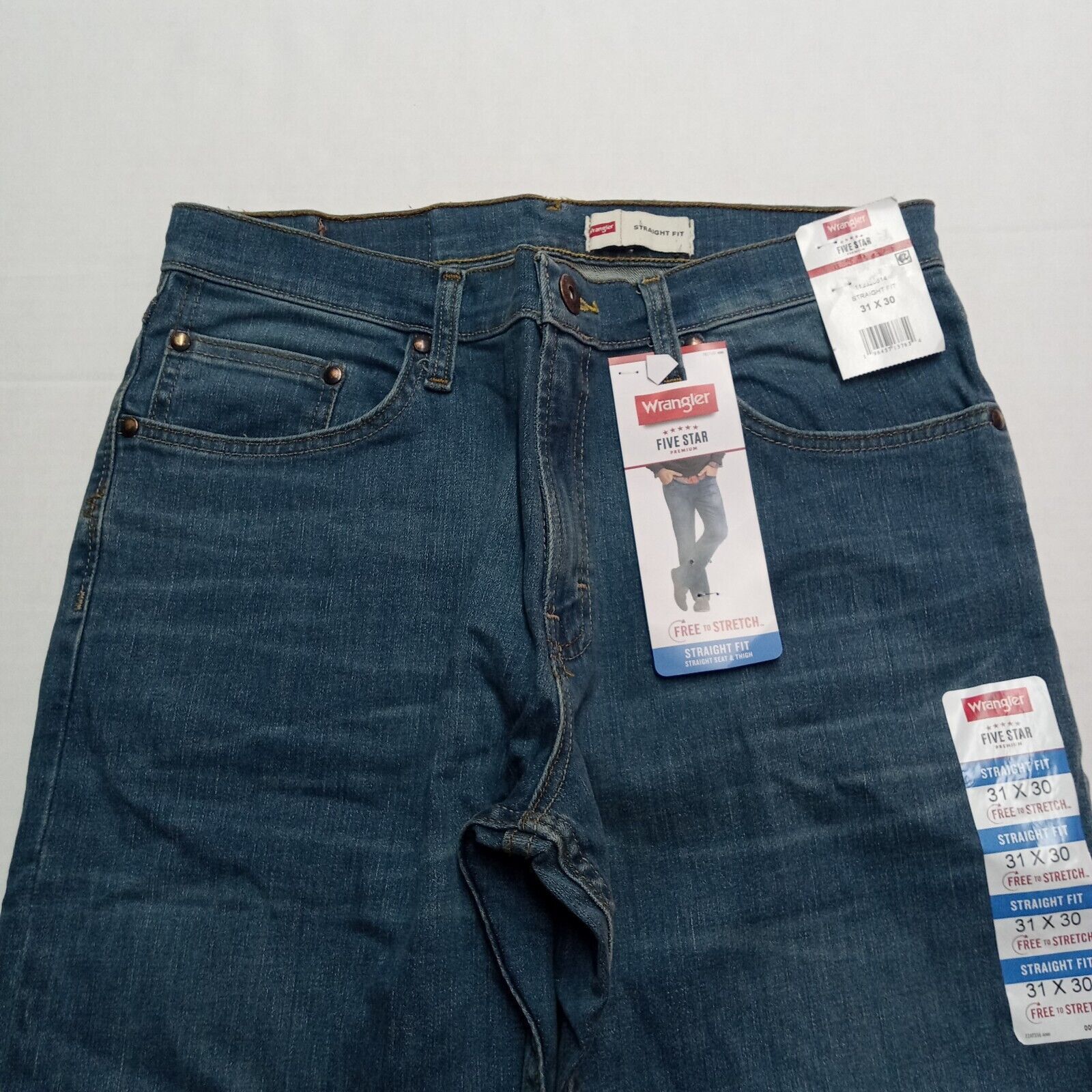 Wrangler Wrangler Premium 5 Star Jeans Men's 31x30 Straight Fit Blue Size US 31 - 4 Thumbnail