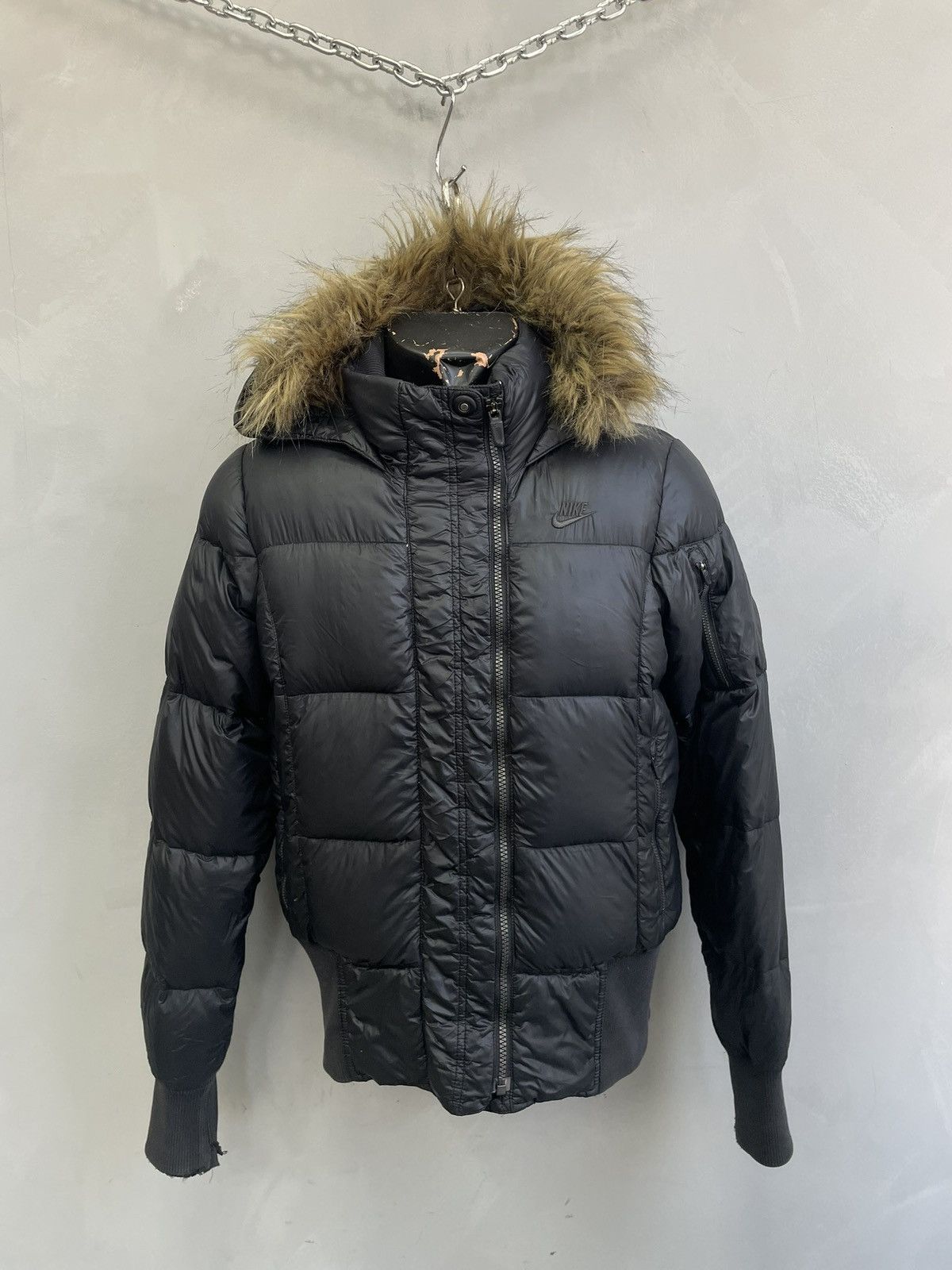 If Six Was Nine Nike Y2K Black Puffer Jacket Fur Hood if six was nine style Size US M / EU 48-50 / 2 - 1 Thumbnail