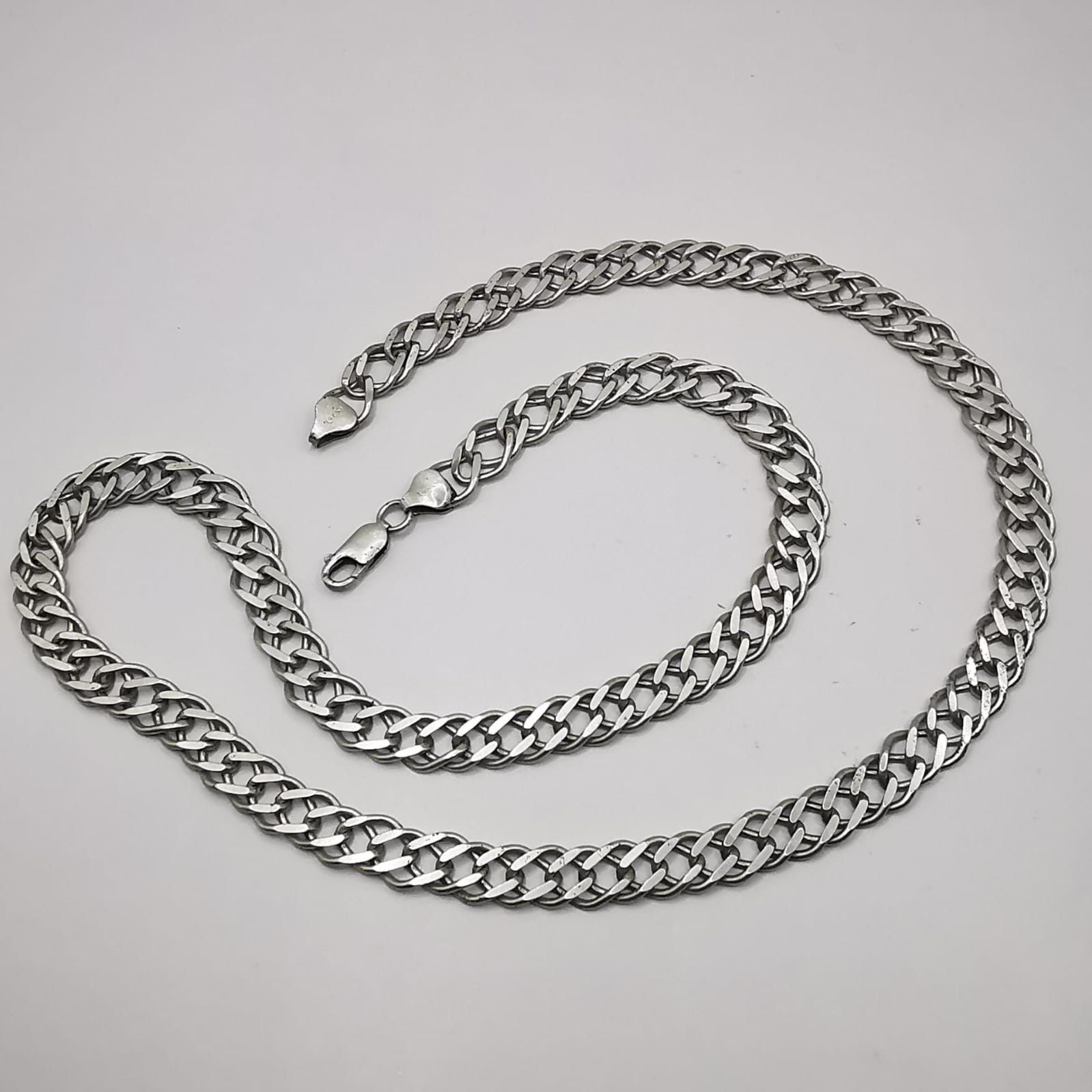 Sterling Silver Vintage Jewelry Chain, 925 Sterling Silver, Signed 42,40g Size ONE SIZE - 2 Thumbnail