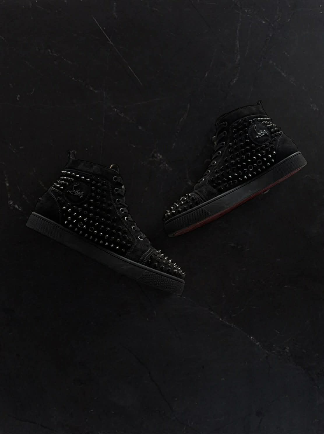 Christian Louboutin Red Bottoms by Christian Louboutin “Triple Black Spike” Size US 8 / EU 41 - 3 Thumbnail