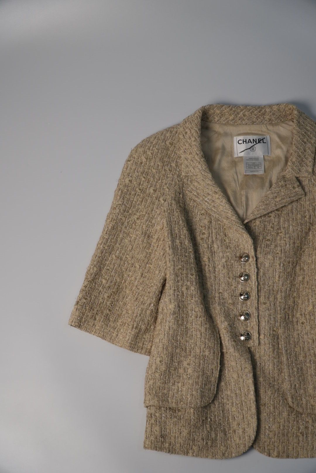 Chanel Chanel Beige Tweed Jacket Size S / US 4 / IT 40 - 4 Thumbnail
