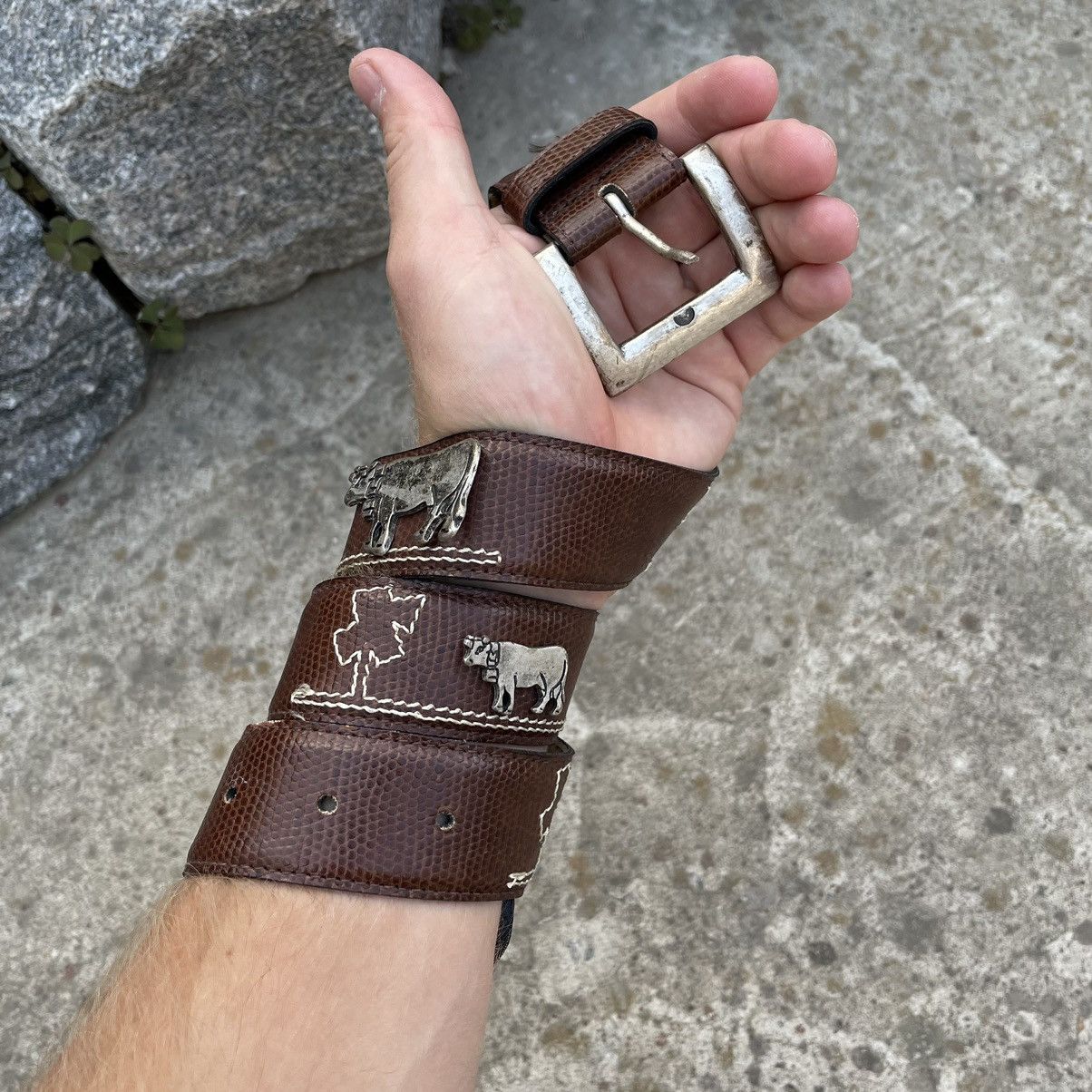 Vintage Vintage Belt Leather with Cow Japanese Style Y2K 90s Size ONE SIZE - 1 Thumbnail