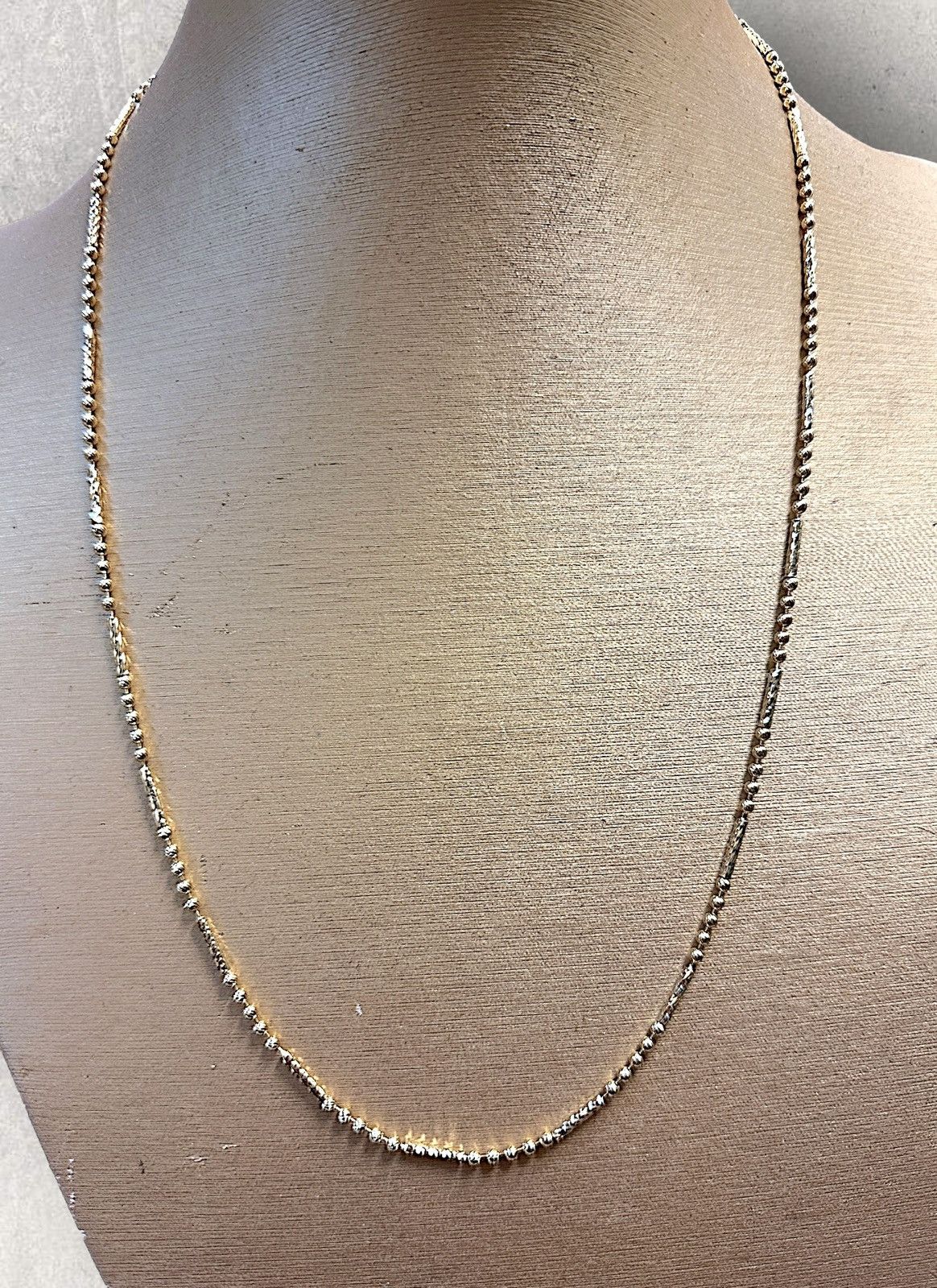Other Alternating Ball & Diamond Cut Bar Chain Size ONE SIZE - 1 Thumbnail