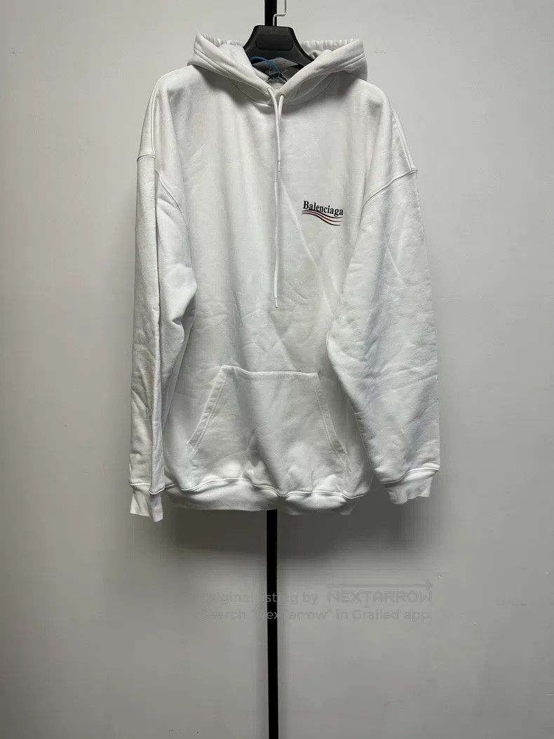 Other Balenciaga Wavy Fleece Hooded Sweatshirt - White Size US M / EU 48-50 / 2 - 1 Thumbnail
