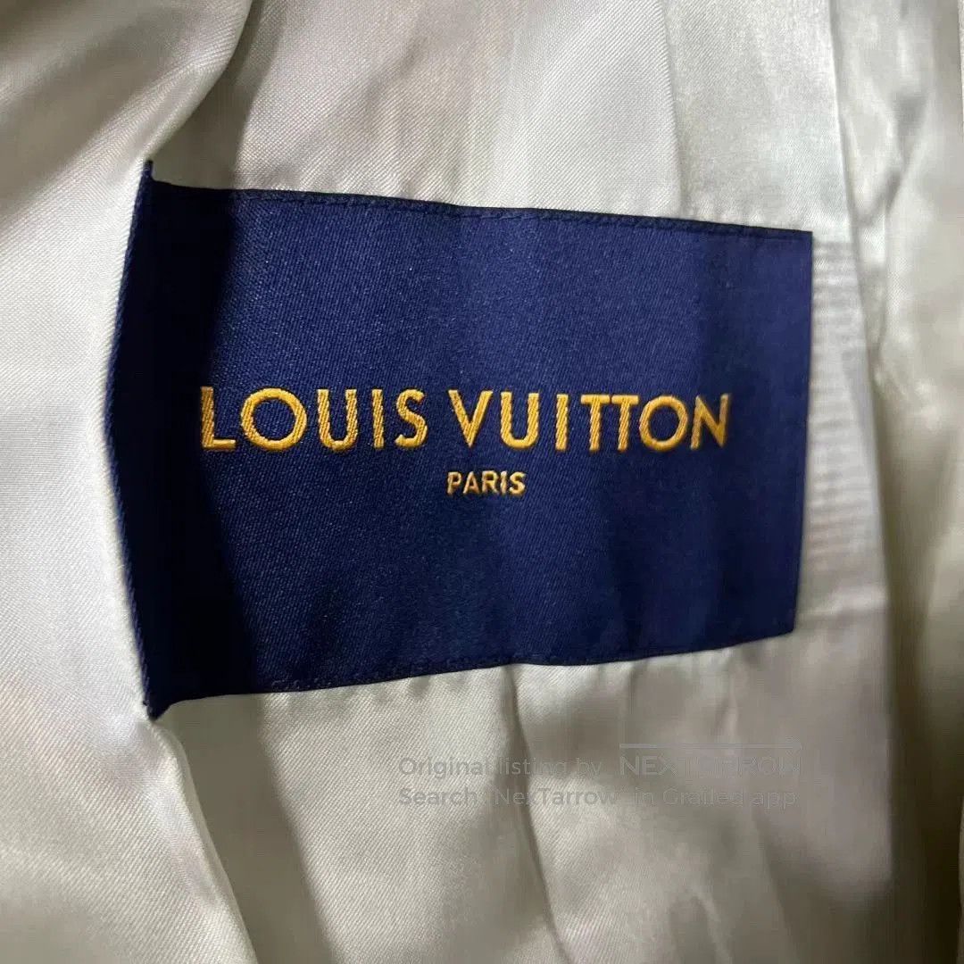 Louis Vuitton mixed logo white leather baseball jacket. Size US L / EU 52-54 / 3 - 2 Thumbnail