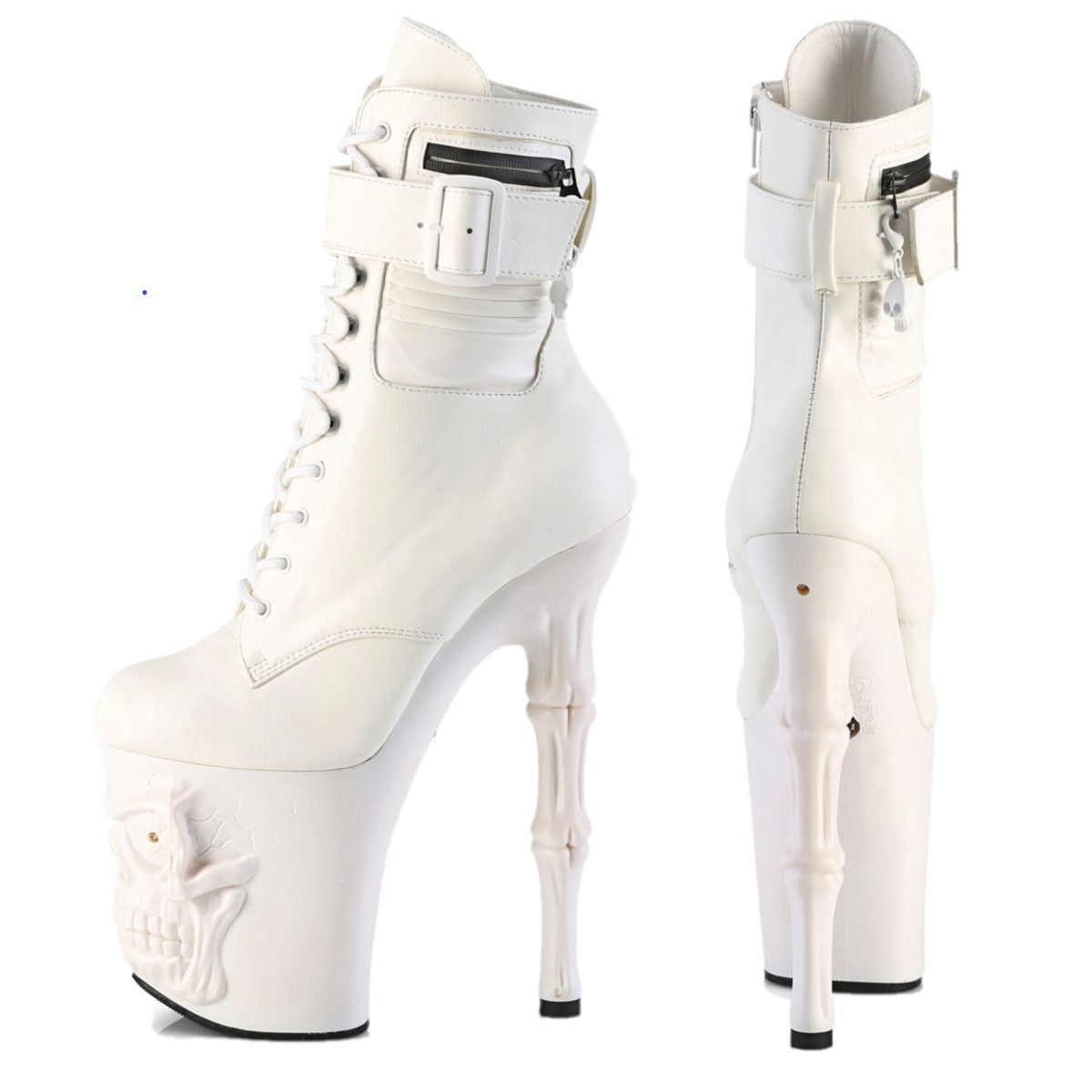 Other Rapture Finger Bone Skull Platform Ankle Boots White Static Size US 6 / IT 36 - 5 Thumbnail