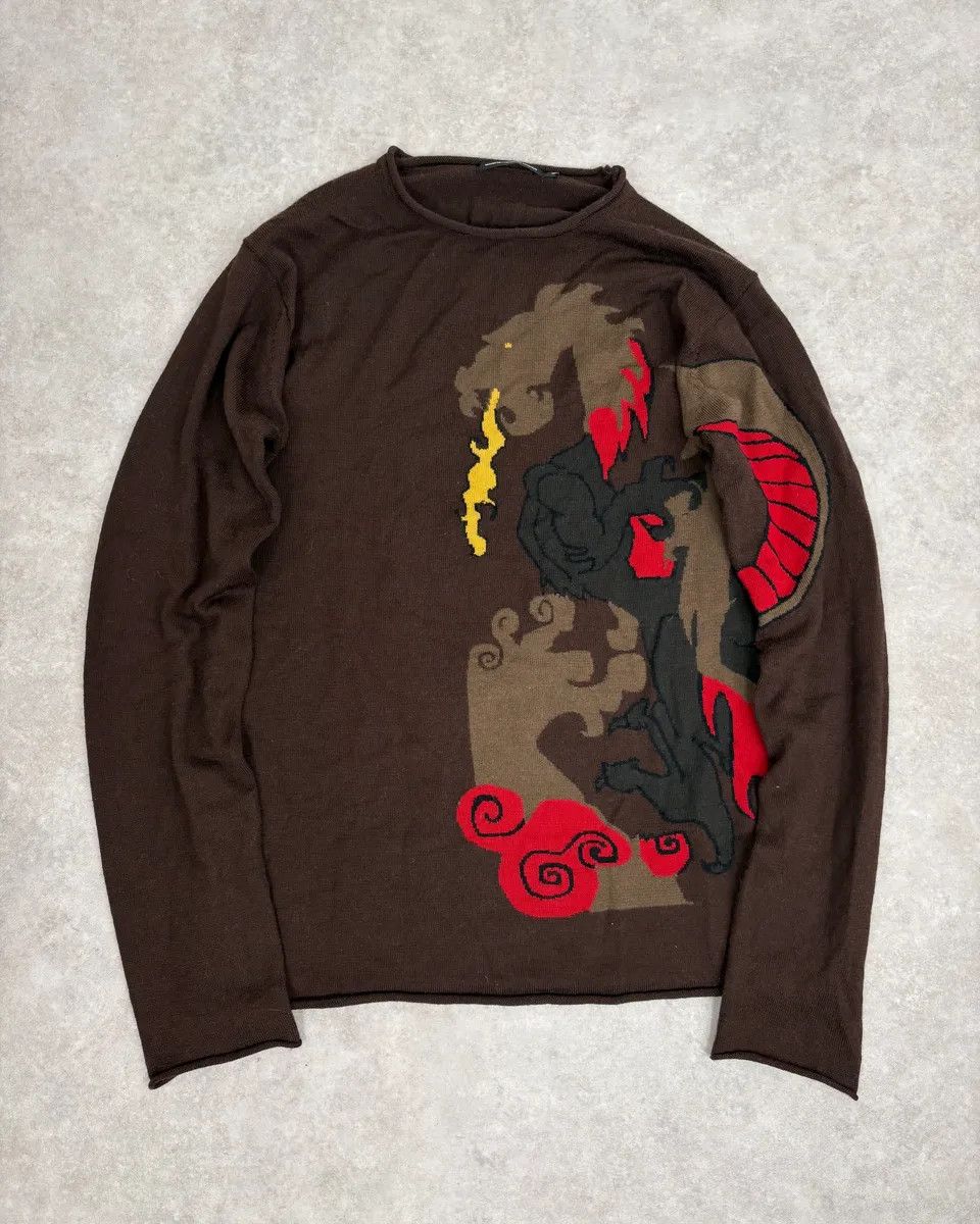 Marithe + Francois Girbaud 2000s Marithé + François Girbaud Fire Dragon Brown Sweater Size US S / EU 44-46 / 1 - 1 Thumbnail