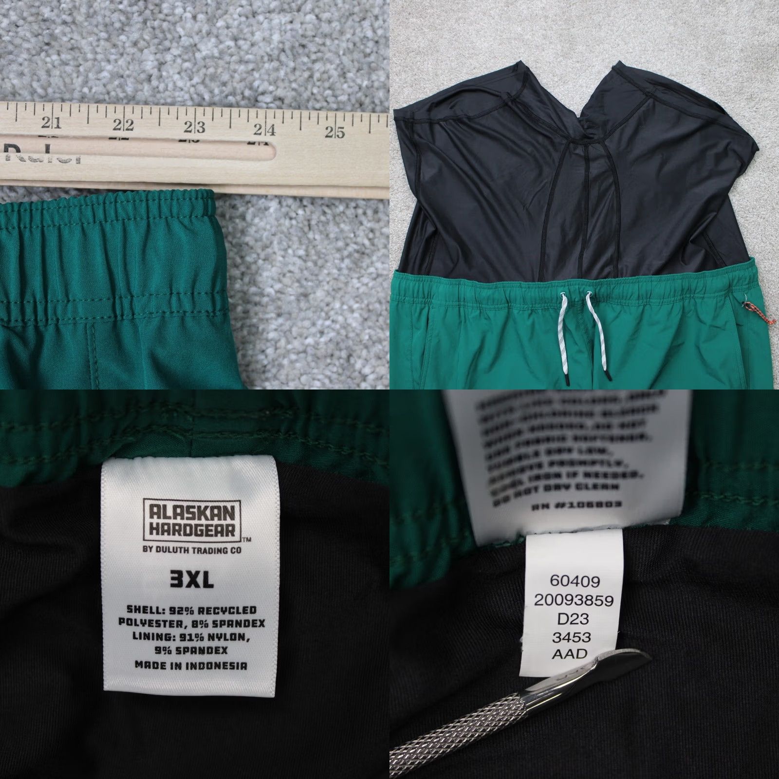 Swims Duluth Trading Alaskan AKHG Swim Shorts Mens 3XL Green Lined Pockets Quick Dry Built-In Brief 8" Size US 39 - 8 Thumbnail