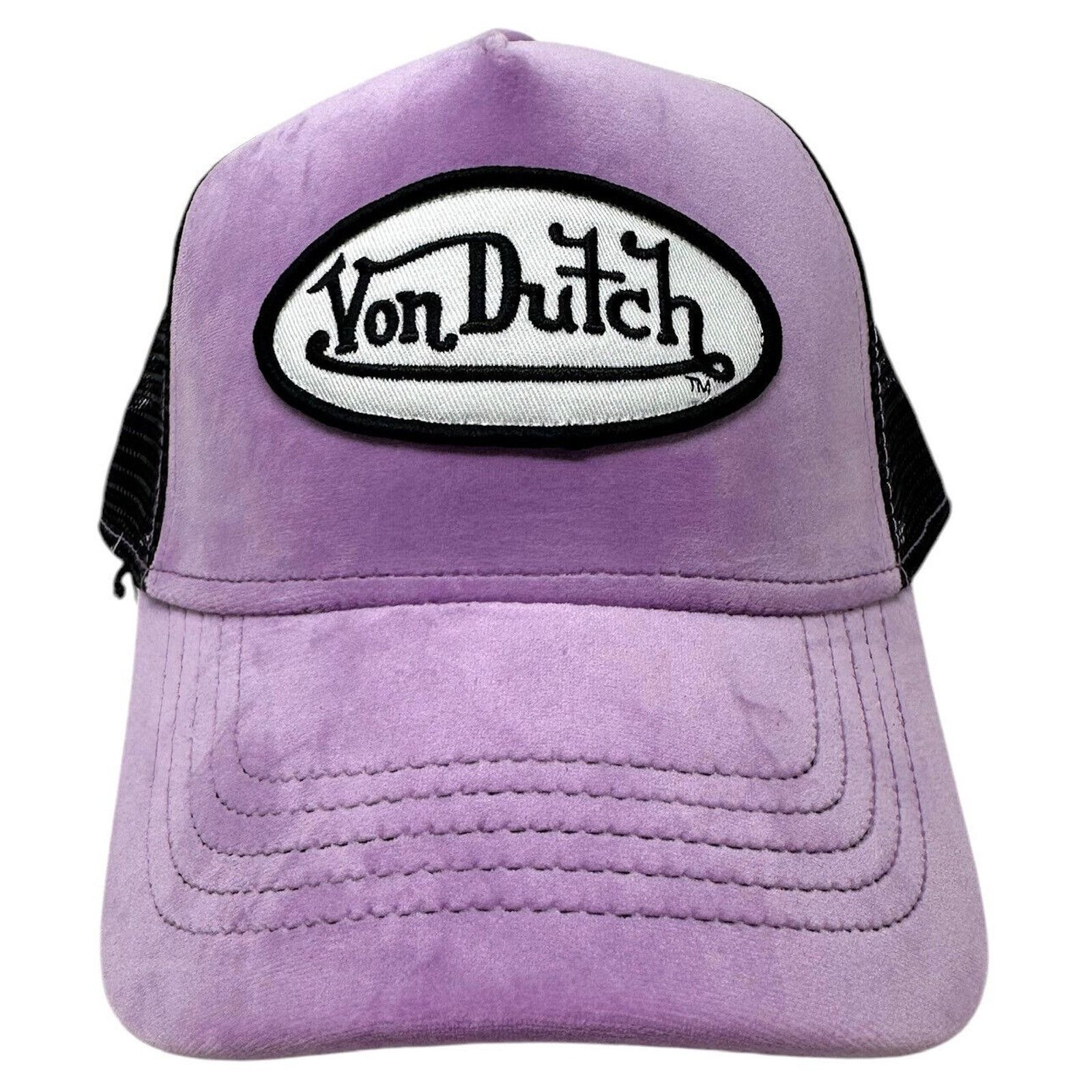 Von Dutch Von Dutch Trucker Hat Light Purple Velvet Snapback Cap Size ONE SIZE - 4 Thumbnail