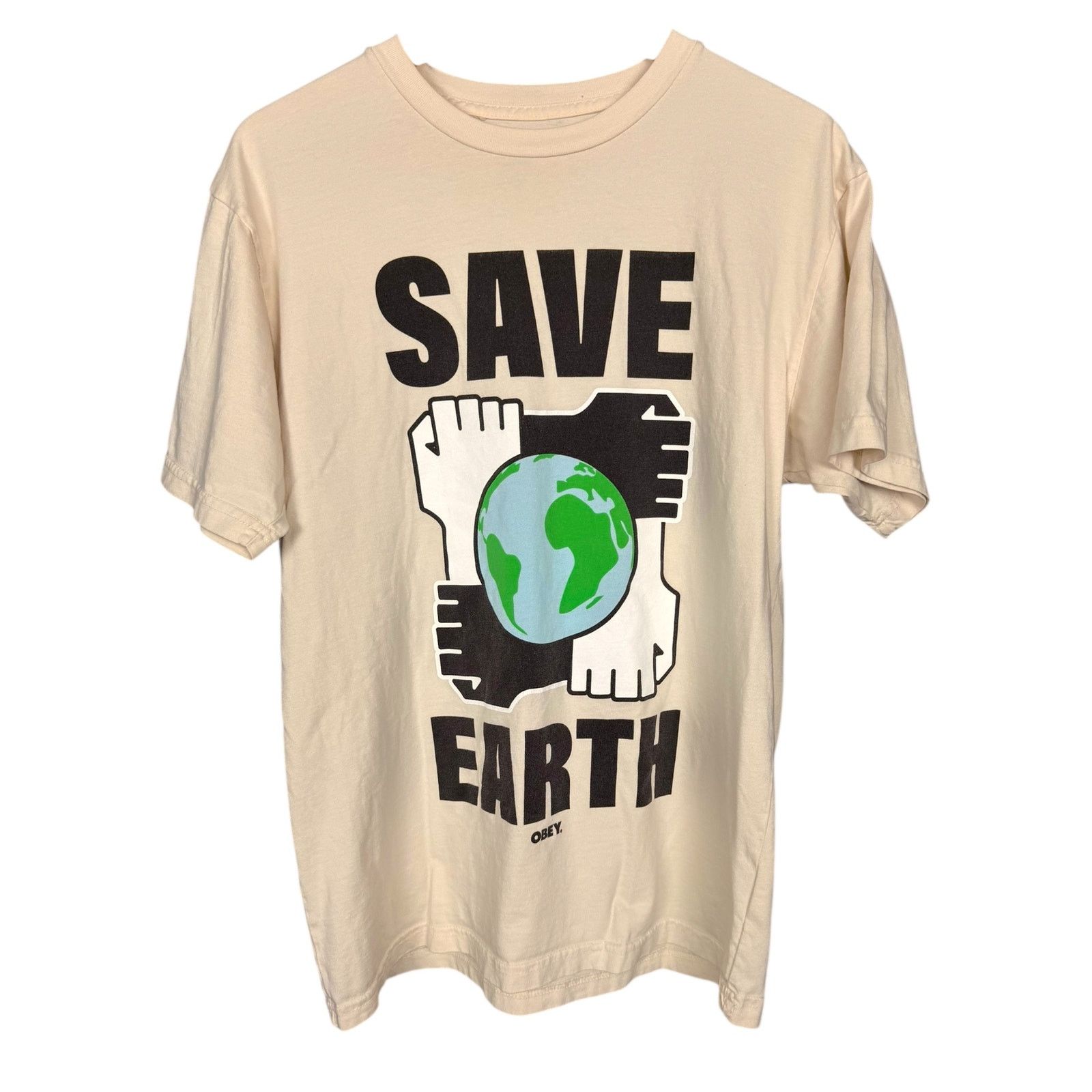 Obey Obey Save Earth Organic Cotton Natural Earth T-Shirt M Size US M / EU 48-50 / 2 - 1 Thumbnail