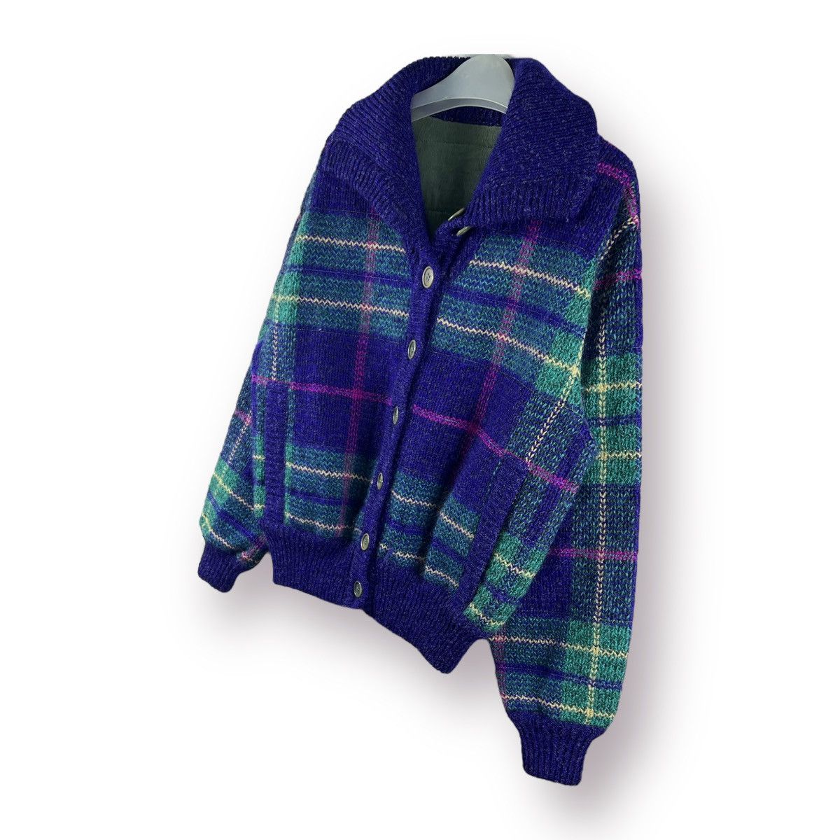 Japanese Brand × Vintage 🔥 VINTAGE REVERSIBLE KNIT TARTAN ISSEY MIYAKE STYLE BOMBER Size M / US 6-8 / IT 42-44 - 3 Thumbnail