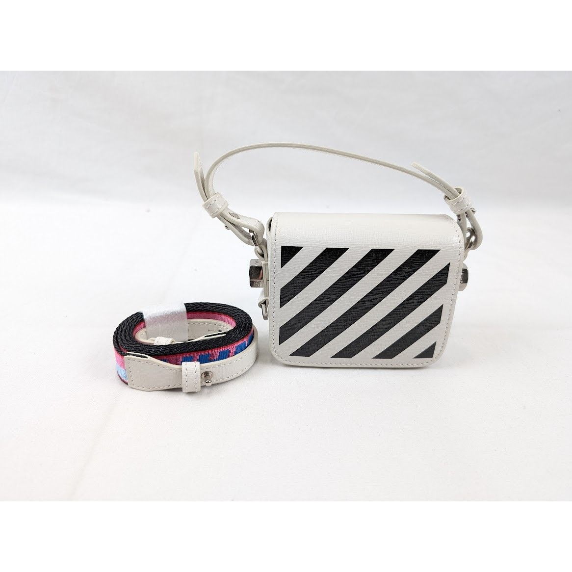 Off-White o1rshd1 Size: OS / Diag Baby Flap Bag in White/Black Size ONE SIZE - 1 Thumbnail