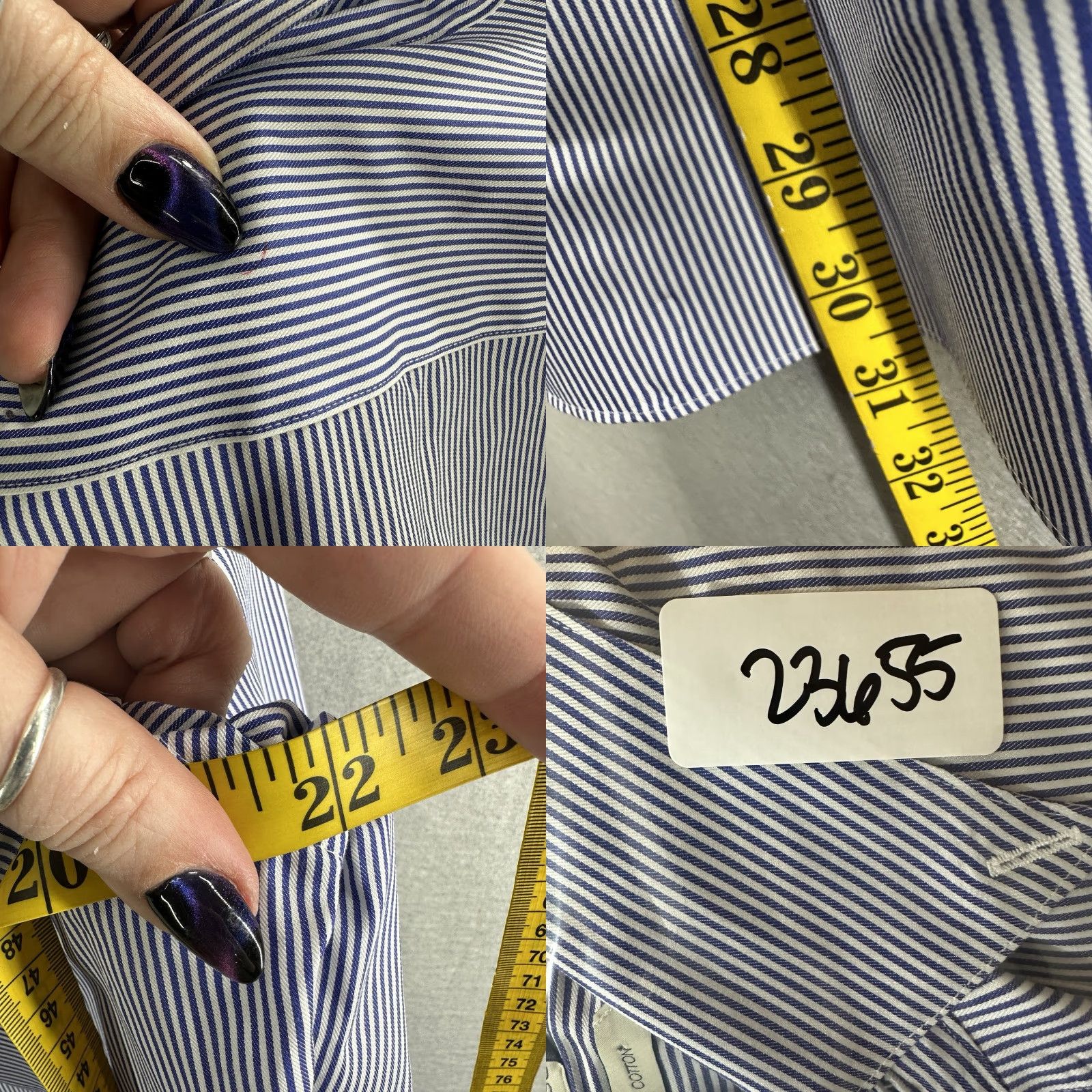 Suitsupply Suitsupply Shirt Men's Small Blue Striped Egyptian Cotton Extra Slim Fit Preppy Size US S / EU 44-46 / 1 - 9 Thumbnail