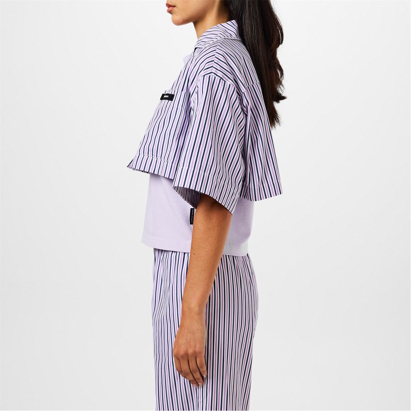 Palm Angels o1g2r1mq0325 Striped Cropped Shirt in Multicolor Size L / US 10 / IT 46 - 4 Thumbnail