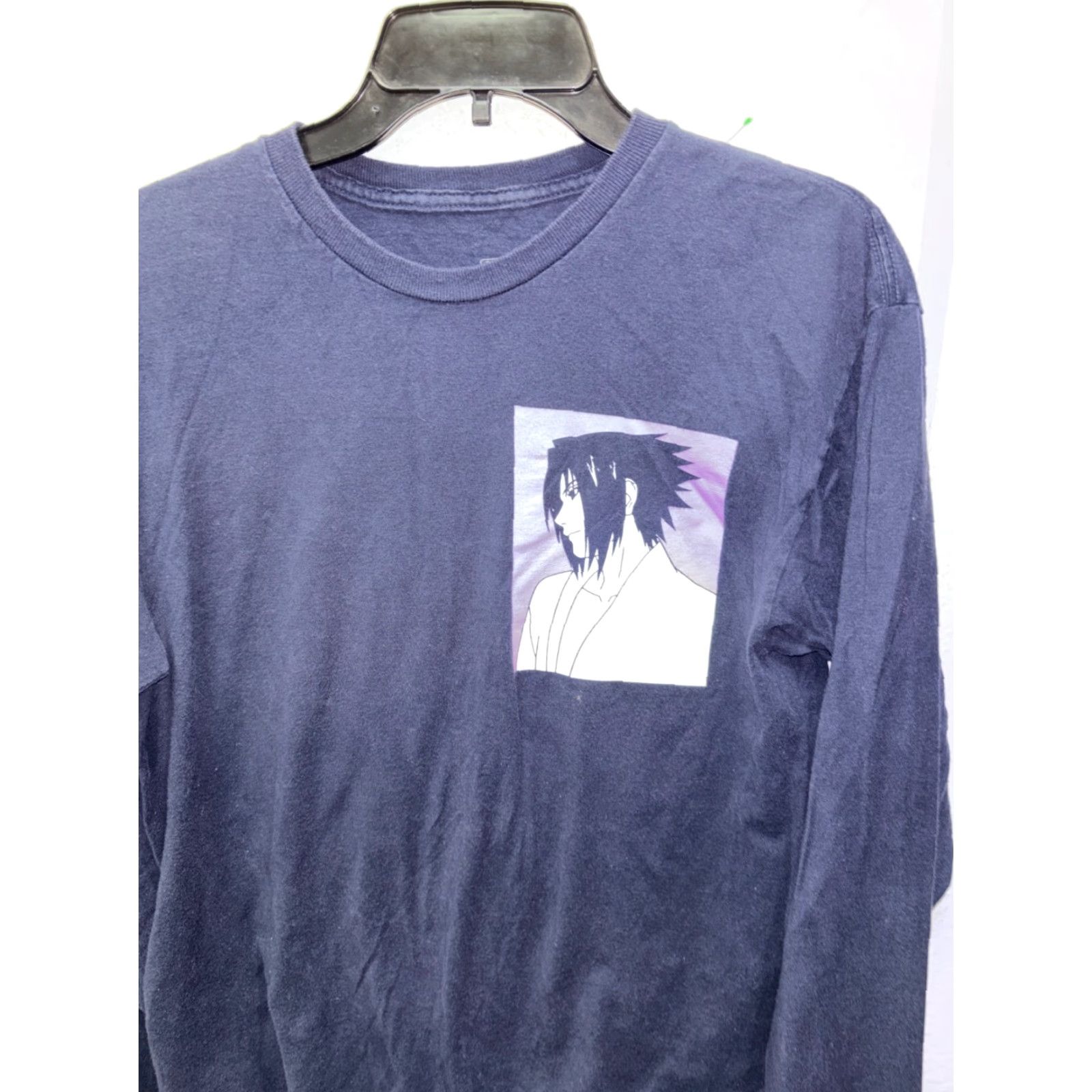 Vintage Naruto Shippuden Uchiha Sasuke Long Sleeve T Shirt Blue M Mens Cotton Shirt Graphic Print 90s Anime Retro Ripple Junction Size US M / EU 48-50 / 2 - 6 Thumbnail