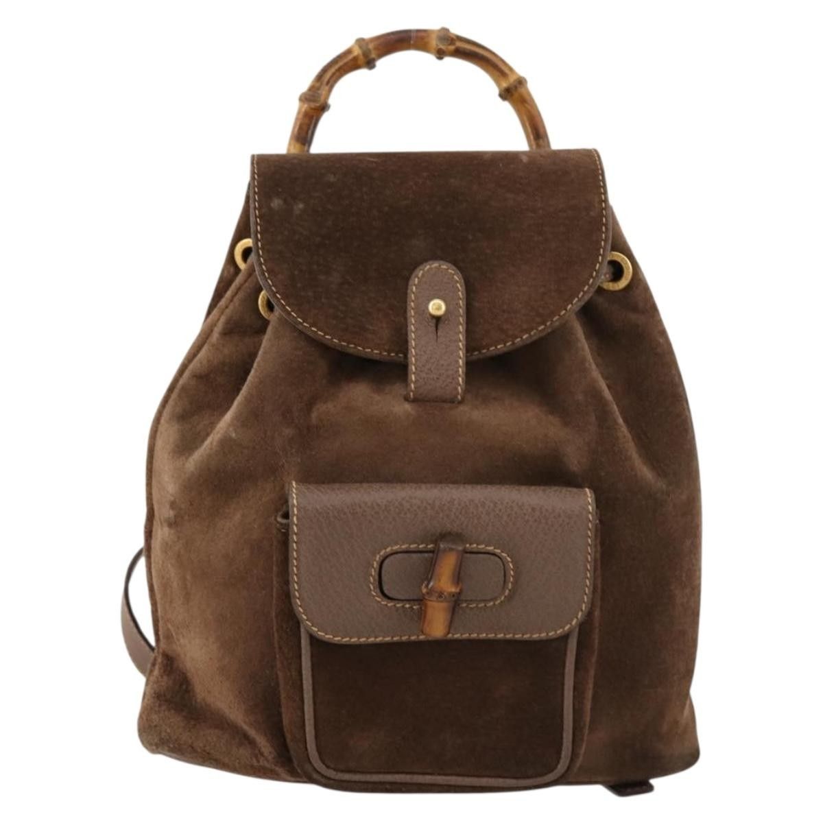 Gucci Gucci Gucci bamboo backpack daim Size ONE SIZE - 1 Thumbnail