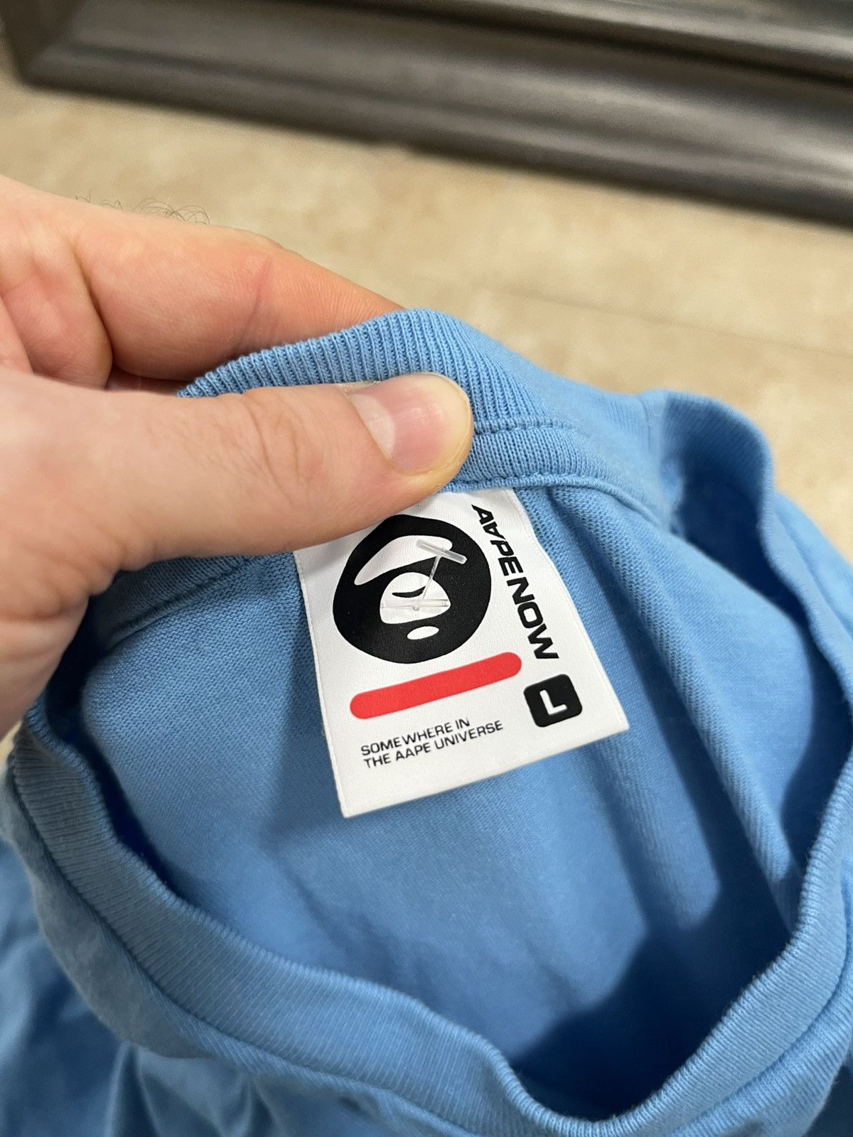 Aape Aape now bape logo patch t-shirt blue L size Size US L / EU 52-54 / 3 - 6 Thumbnail