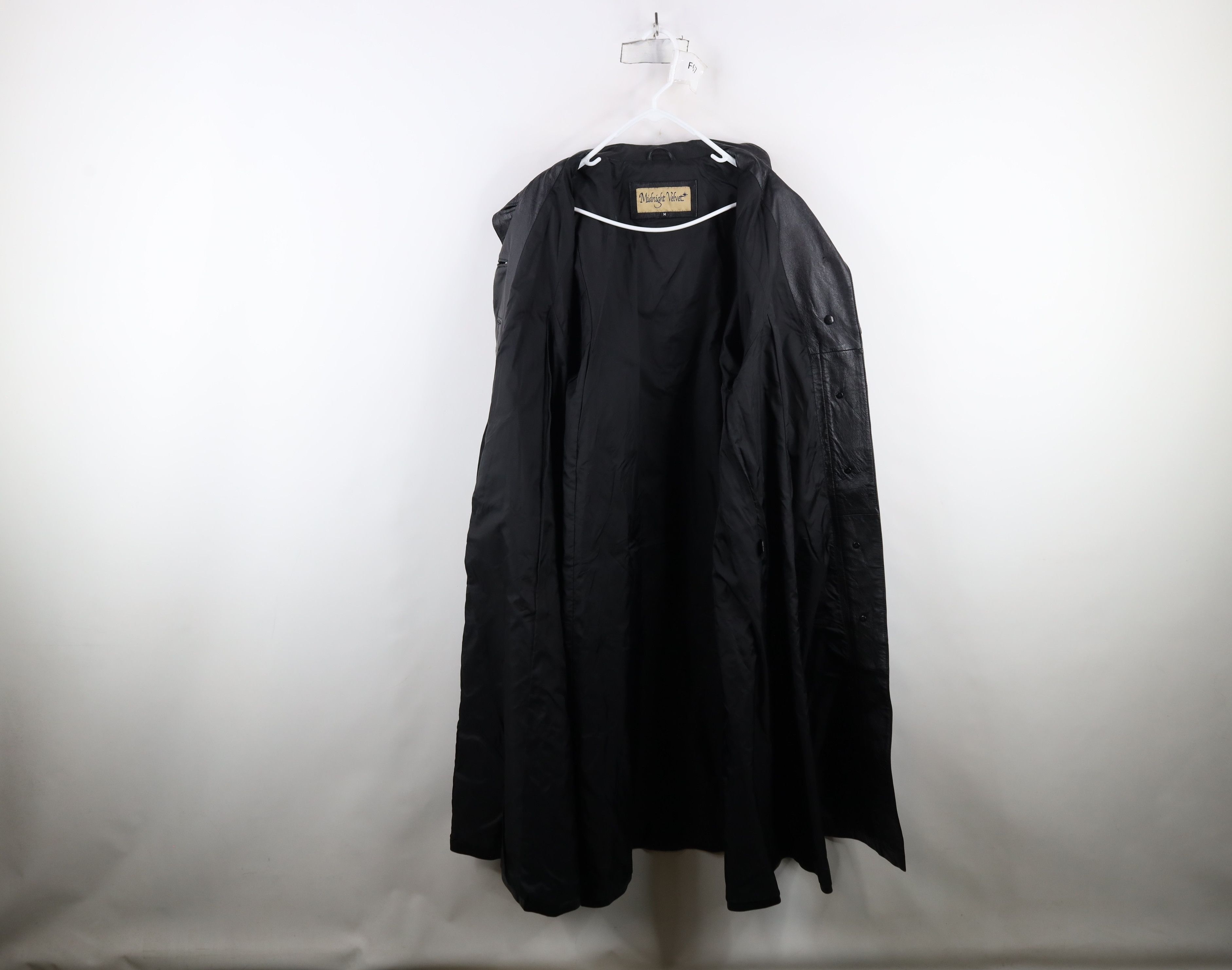 Vintage Vintage 90s Streetwear Goth Leather Trench Coat Black Size M / US 6-8 / IT 42-44 - 10 Thumbnail