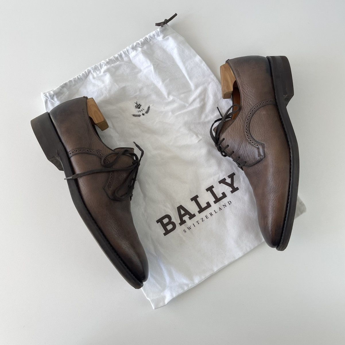 Bally Bally Derby Scribe Collection Scrivani-01 Leather Shoes Rare Size US 9.5 / EU 42-43 - 2 Thumbnail