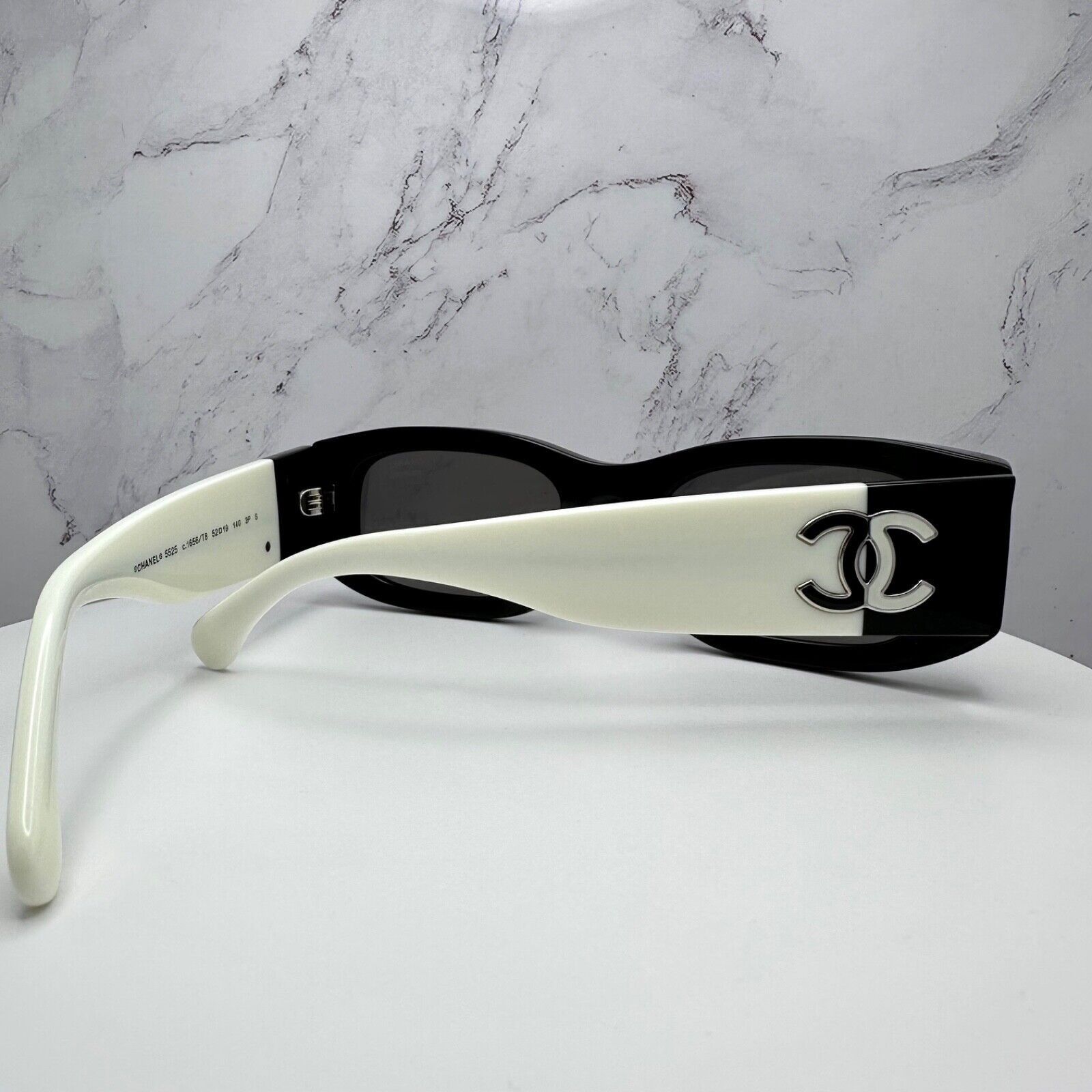 New CHANEL Sunglasses Black White Polarized CC Logo