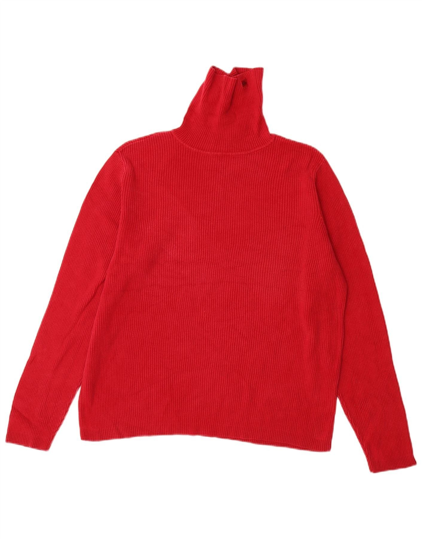 Ralph Lauren Womens Roll Neck Jumper Sweater UK 18 XL Red Cotton Size M / US 6-8 / IT 42-44 - 1 Thumbnail