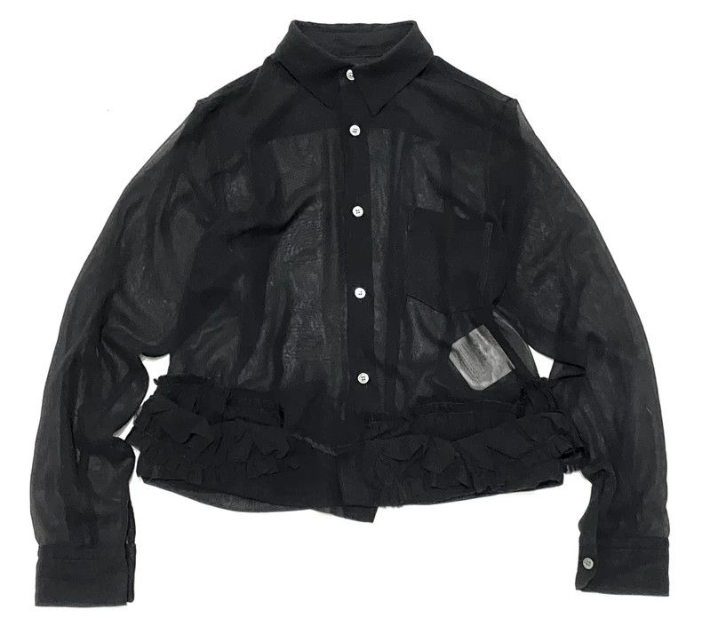 Comme des Garcons Comme Des Garcons Long Sleeve Shirt with Cubic Lace Hem Sh Size S / US 4 / IT 40 - 1 Thumbnail