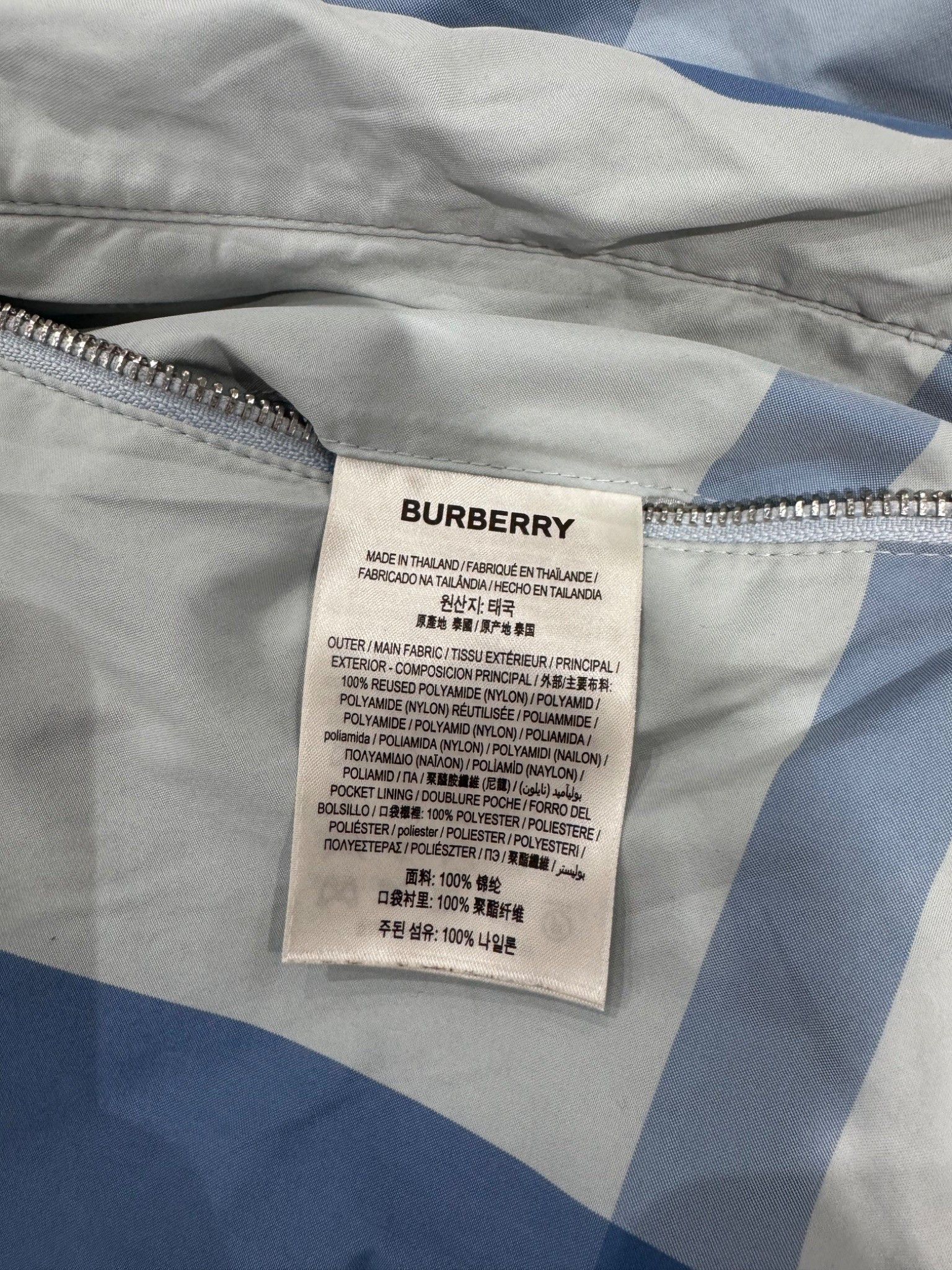 Burberry Burberry Check Packaway Half-Zip Hooded Jacket Blue Size US S / EU 44-46 / 1 - 13 Thumbnail