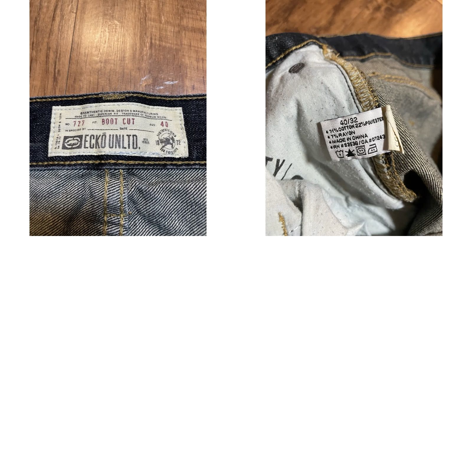 Ecko Unltd. VINTAGE Ecko Jeans Men's 40x32 Boot Cut Dark Wash Denim Blue 5-Pocket Regular Mens Regular Jeans Runtime Outdoors Classic 90s? Size US 40 / EU 56 - 8 Thumbnail