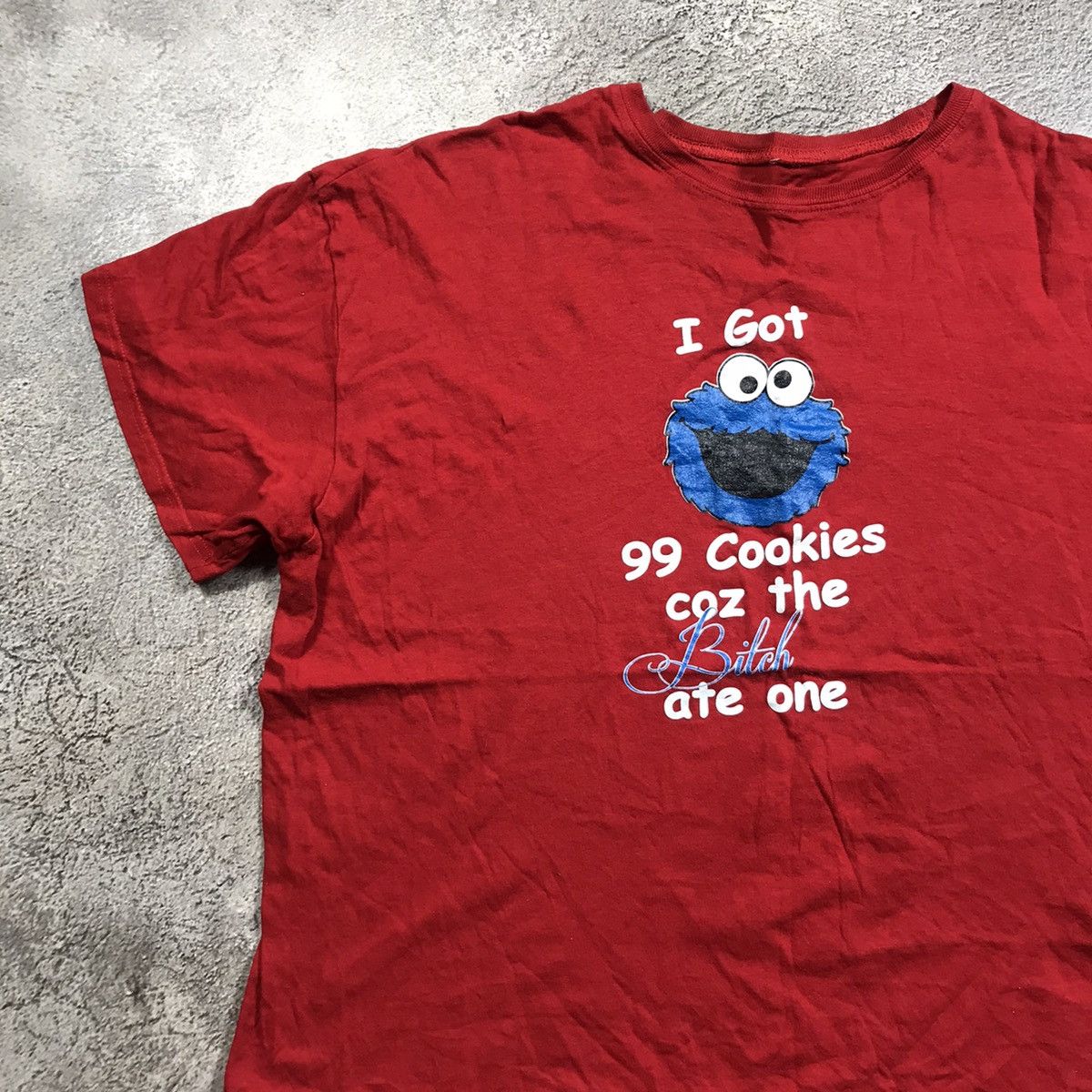 Vintage Vintage 90s Sun Faded Graphic Tee Cookie Monster Streetwear Size US XL / EU 56 / 4 - 2 Thumbnail