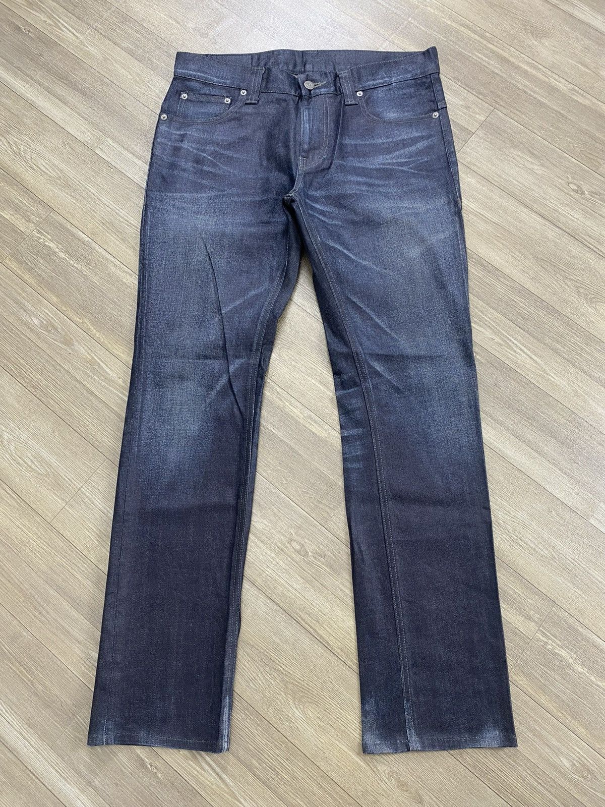 Tornado Mart 2000s Tornado Mart Waxed Clawmark Distressed Flared Jeans Size US 34 / EU 50 - 1 Thumbnail