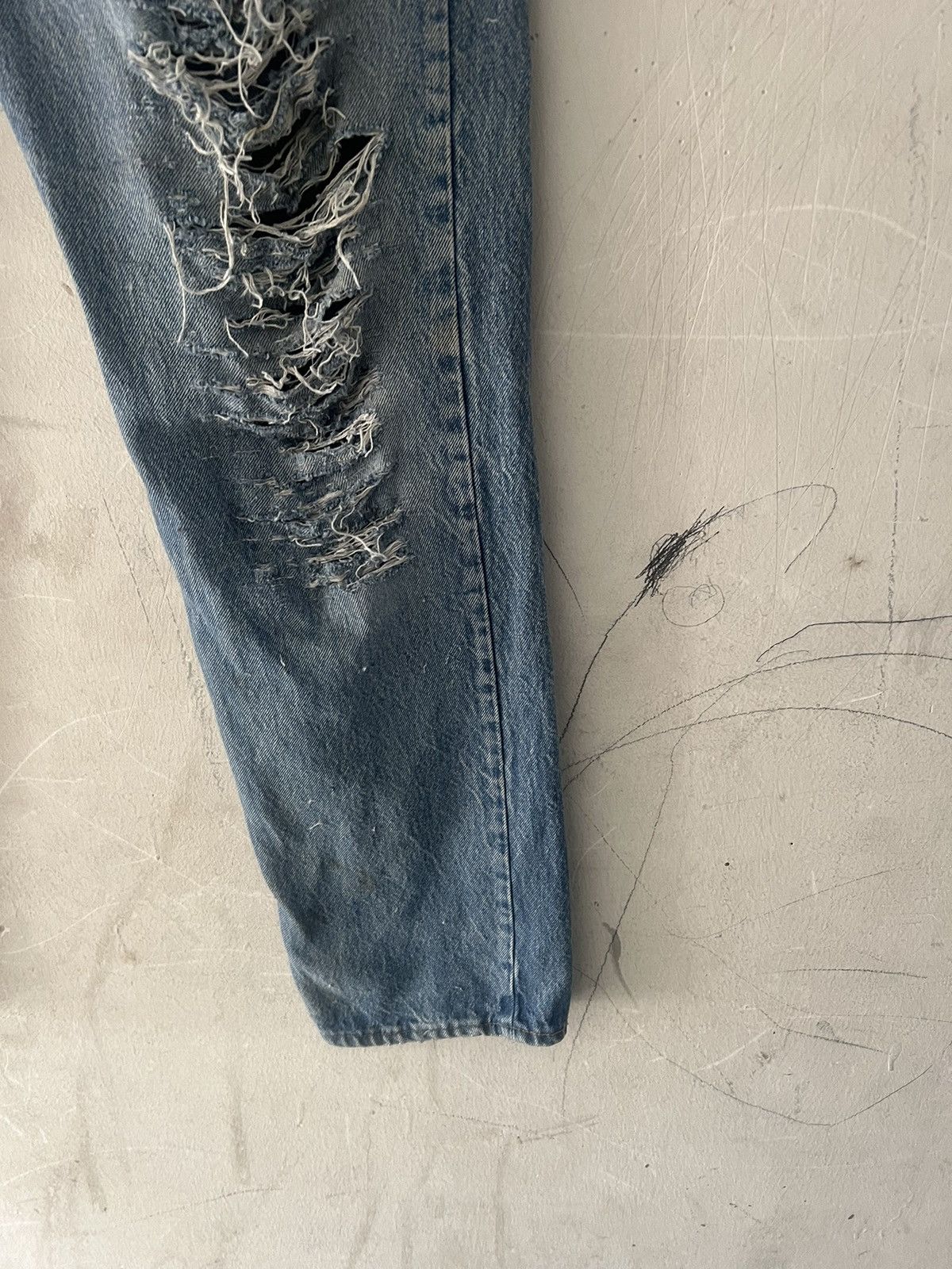 Japanese Brand × Levi's Vintage Clothing × Vintage THRASHED🔥LEVIS 501 DISTRESSED KURT KOBAIN Size US 30 / EU 46 - 5 Thumbnail