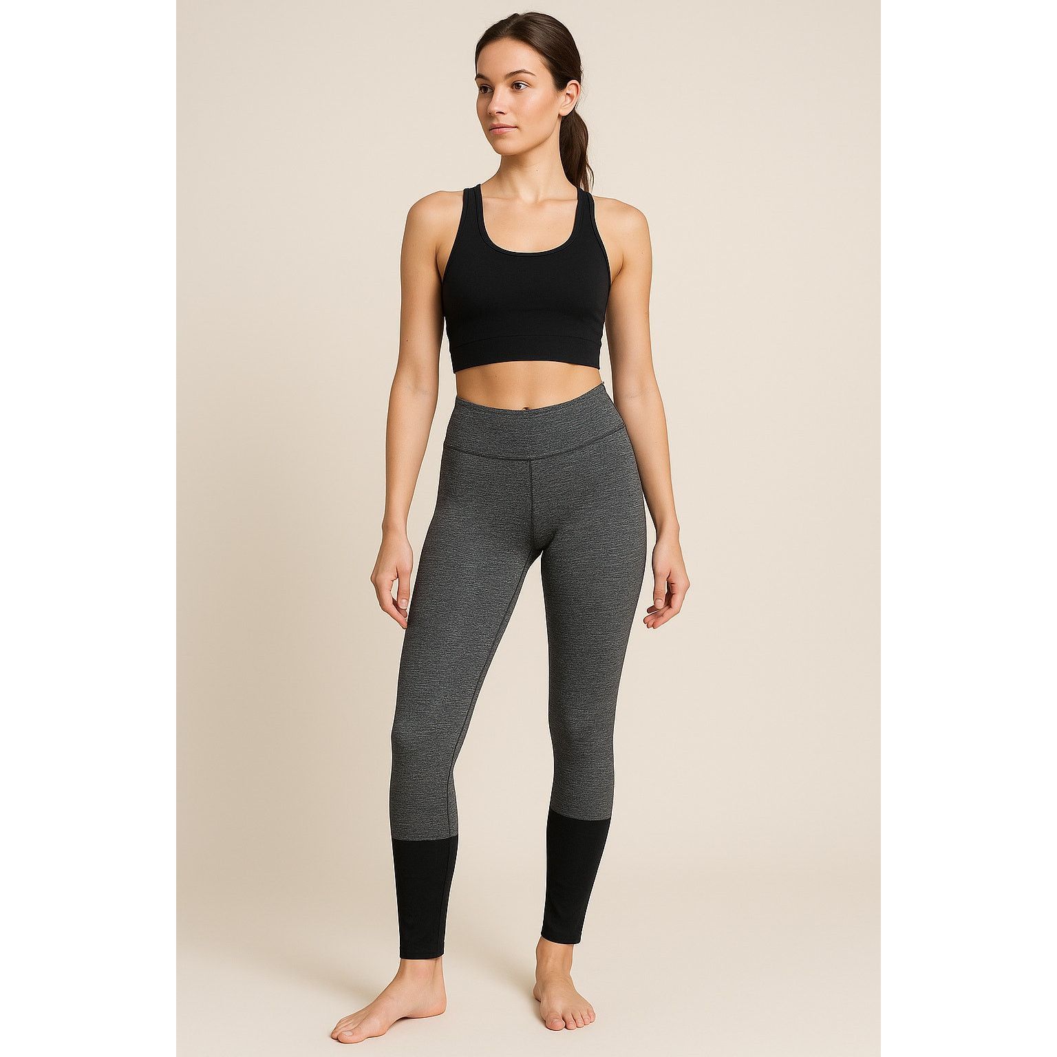 Other Athleisure Activewear Yoga Leggings Gray Black Panel NEW MIX Size 22" - 1 Thumbnail