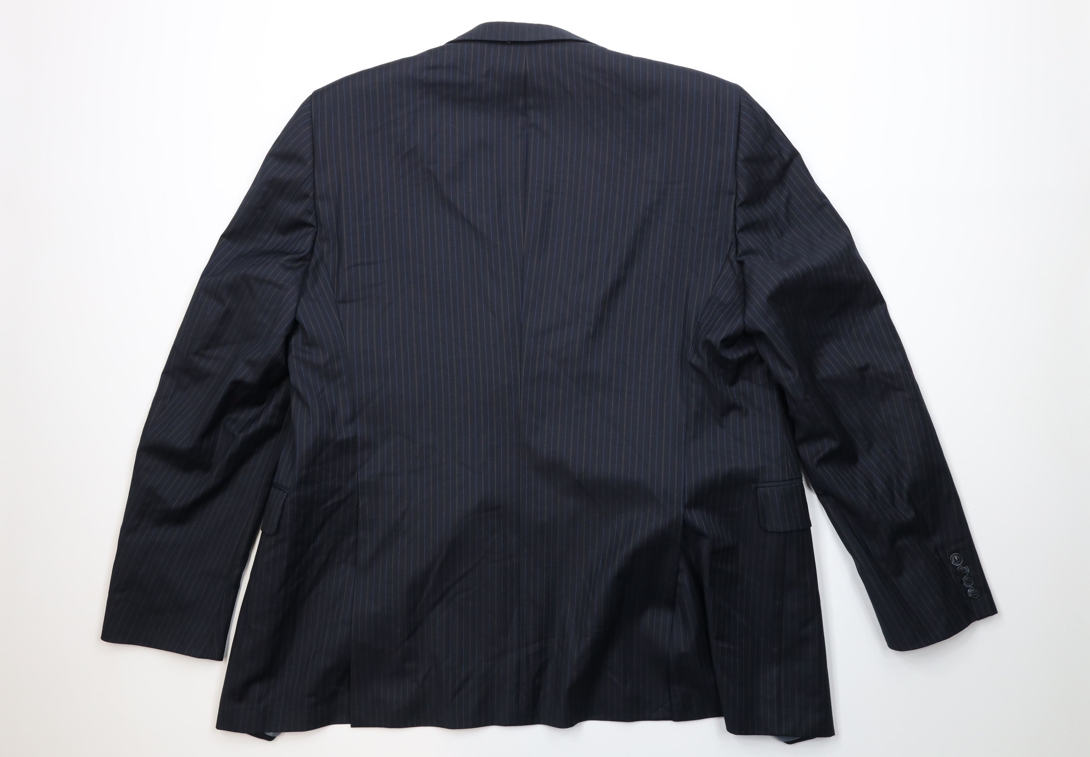 Vintage Vintage Streetwear 2 Piece Super 140s Wool Striped Suit Size 44L - 9 Thumbnail