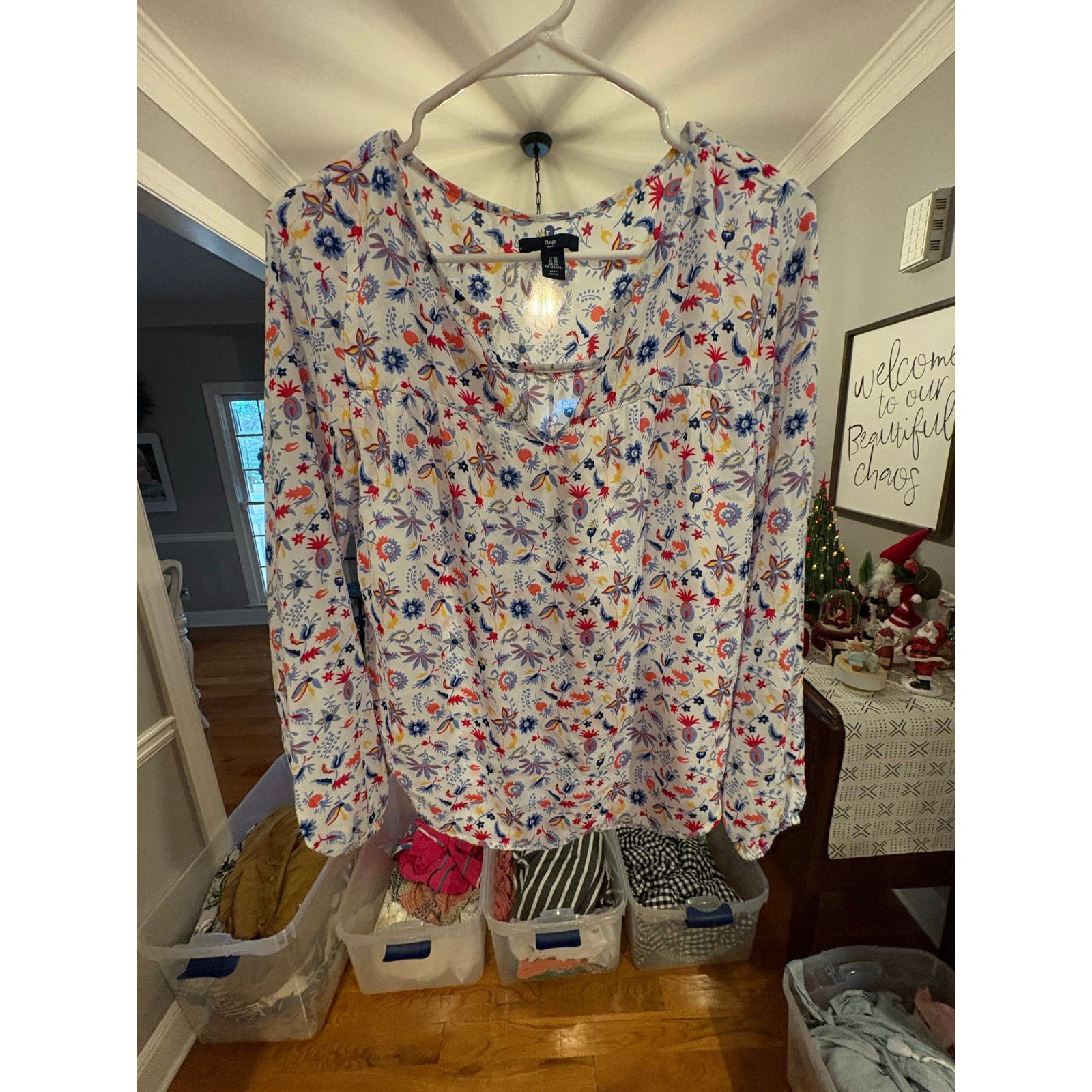 Gap Gap Women’s XS Floral Blouse Long Sleeve Lightweight Boho Size XS / US 0-2 / IT 36-38 - 2 Thumbnail