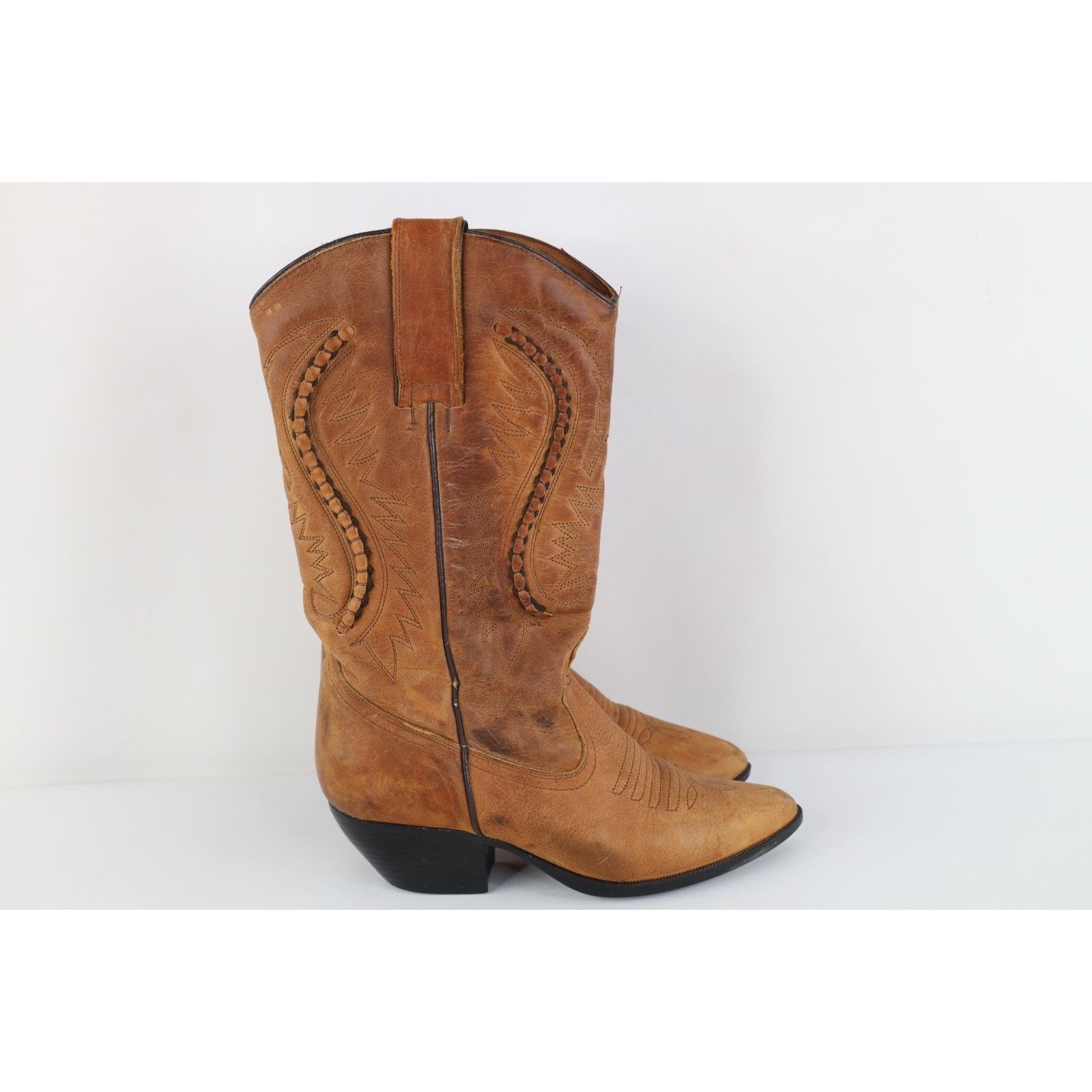 Vintage Vintage 70s 80s Streetwear Braided Leather Cowboy Boots Size US 6 / IT 36 - 4 Thumbnail