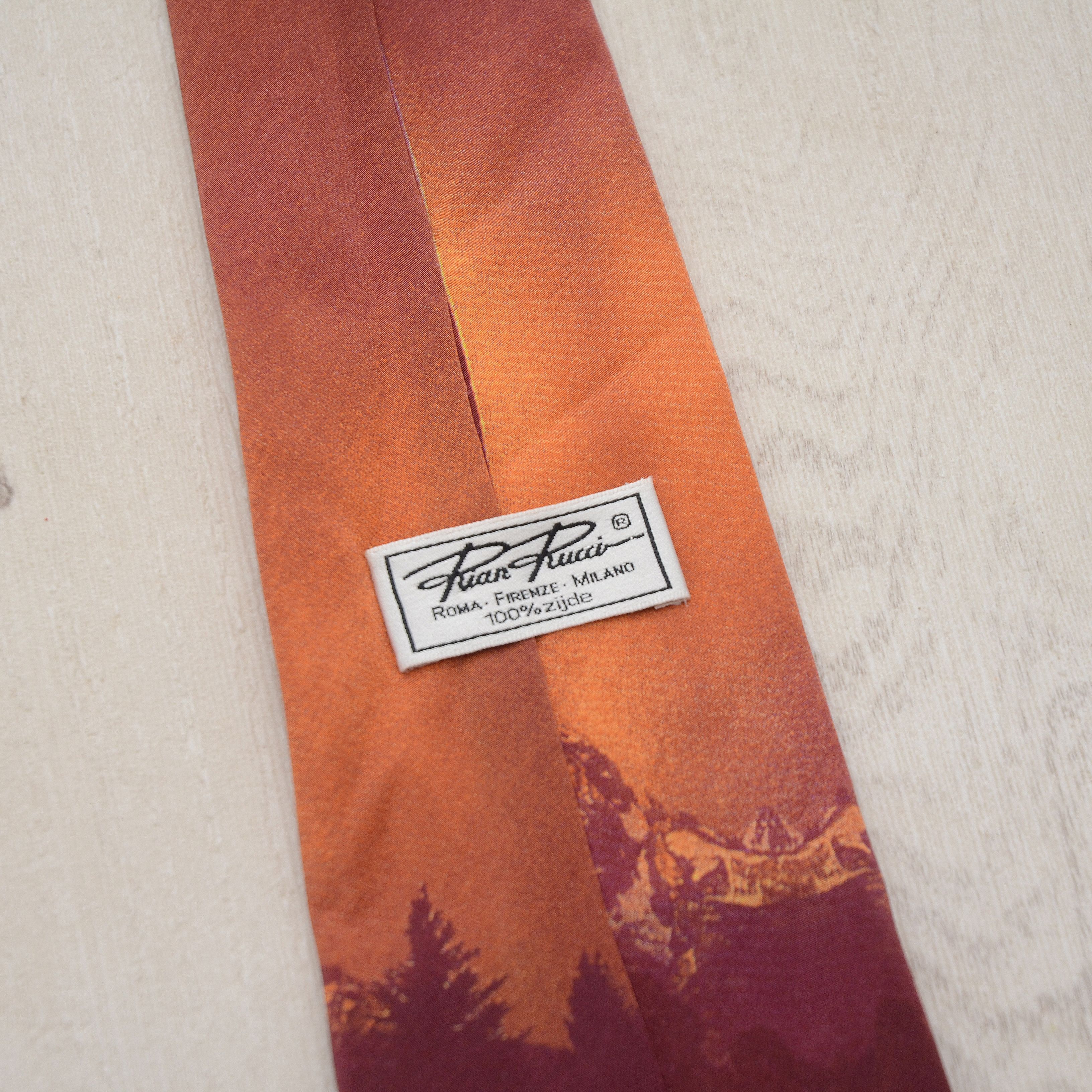 Vintage Vintage Rian Rucci Abstract Art Silk Tie Printed Mountain Size ONE SIZE - 14 Thumbnail