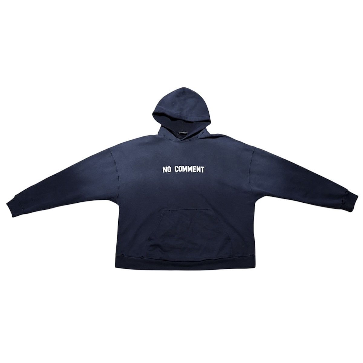 Balenciaga SPRING 22 BALENCIAGA BY DEMNA NO COMMENT DISTRESSED HOODIE 2 Size US M / EU 48-50 / 2 - 4 Thumbnail