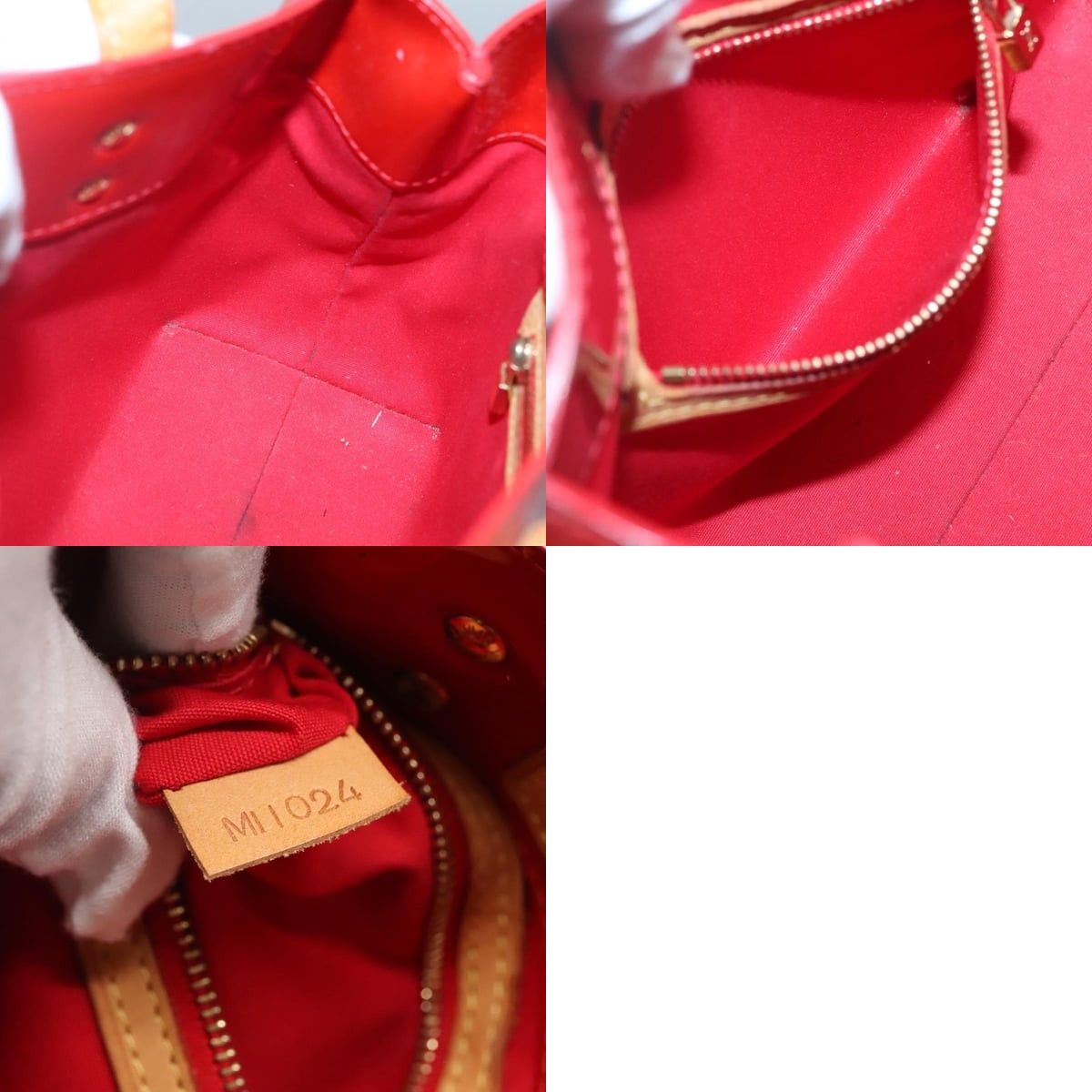 Louis Vuitton LOUIS VUITTON Monogram Vernis Reade PM Hand Bag Red Rouge Size ONE SIZE - 12 Thumbnail