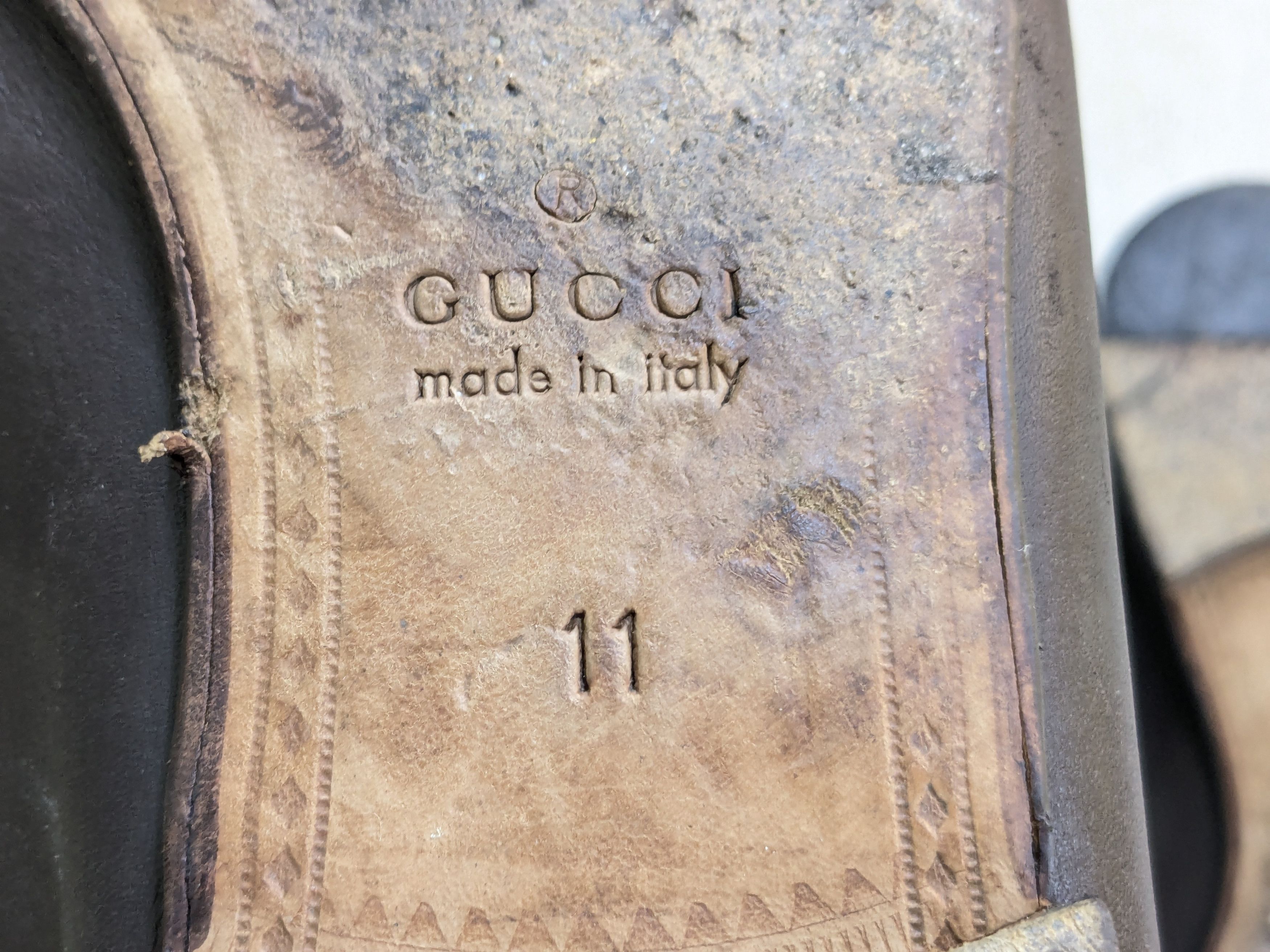 Gucci Gucci Horsebit Loafers Brown Leather 11.5 Rubber Leather Size US 11.5 / EU 44-45 - 15 Thumbnail