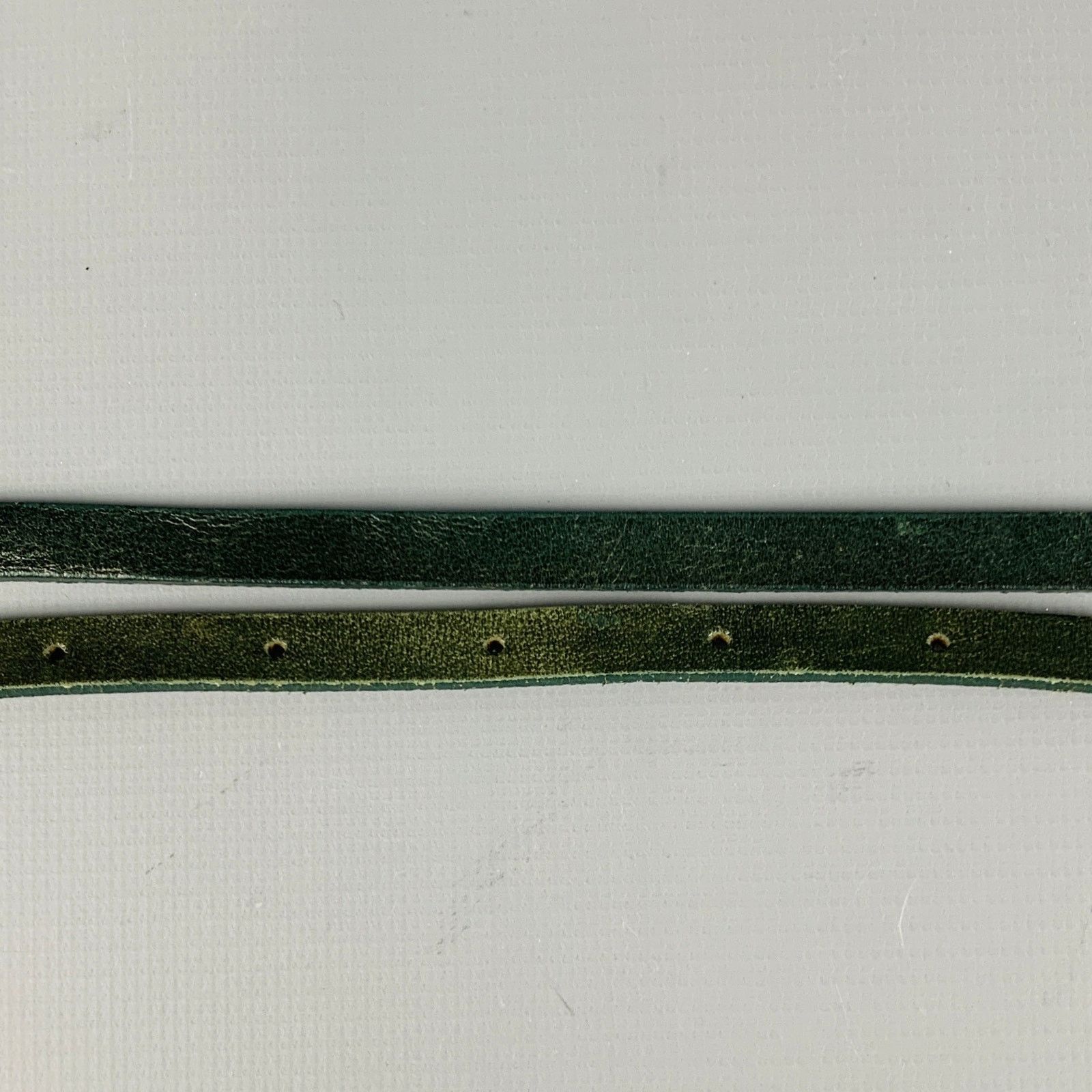 Vintage VINTAGE Size XL Thin Green Leather Belt Size ONE SIZE - 6 Thumbnail